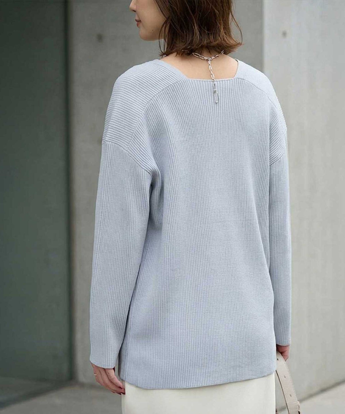 着用イメージ 163cm ニュアンスブルー