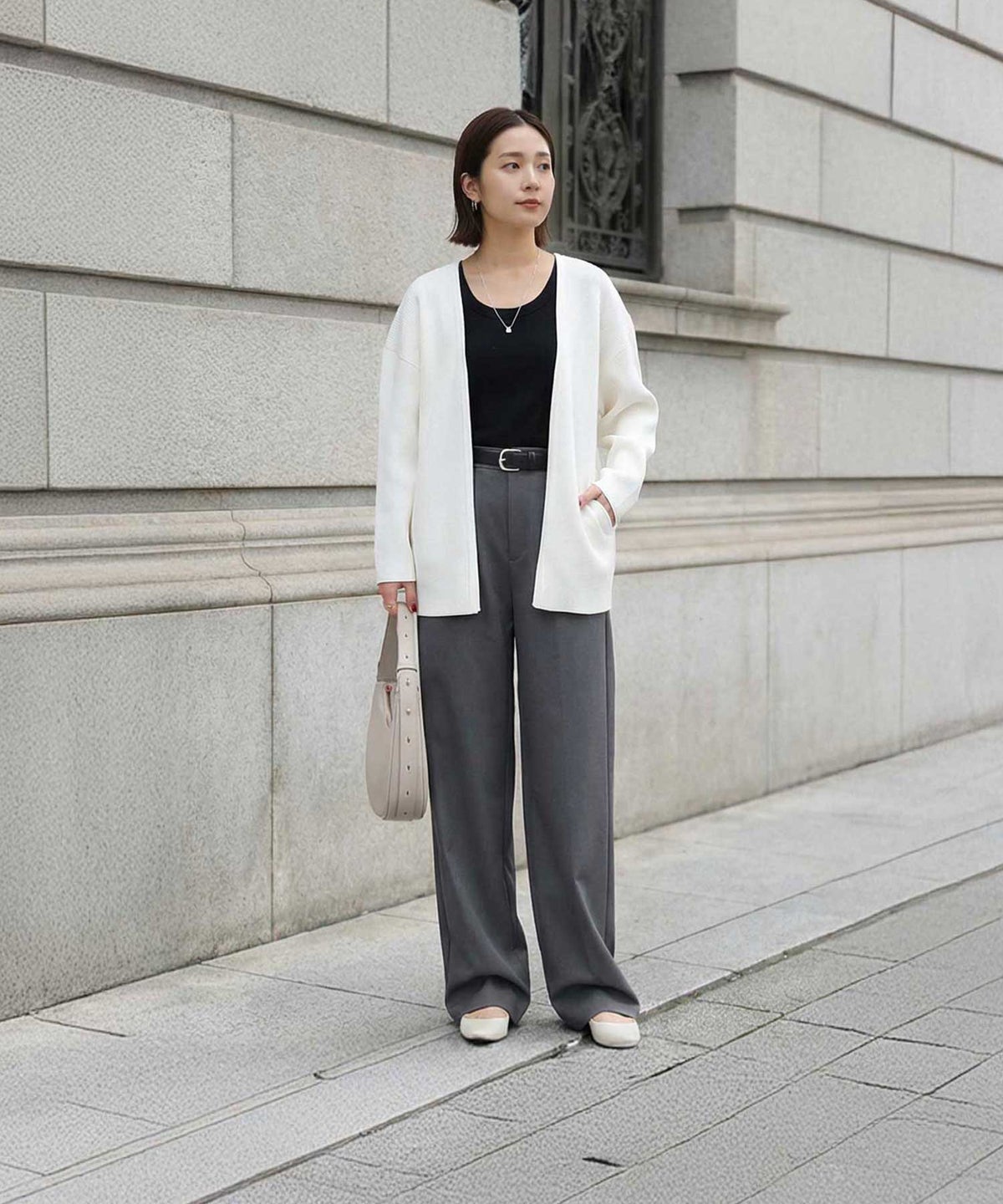 着用イメージ 163cm ホワイト