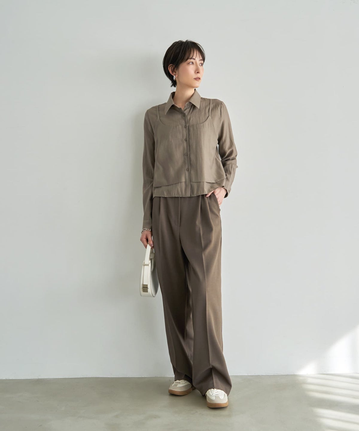 着用イメージ 167cm ダークサンド