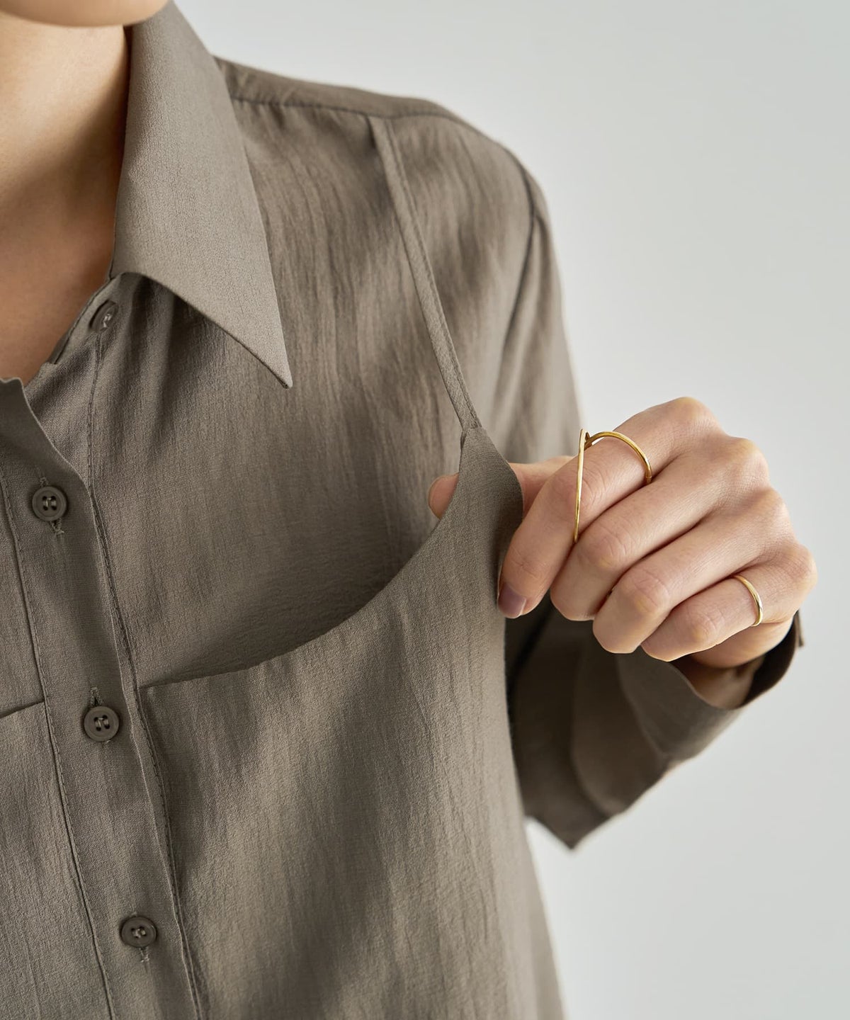 着用イメージ 167cm ダークサンド