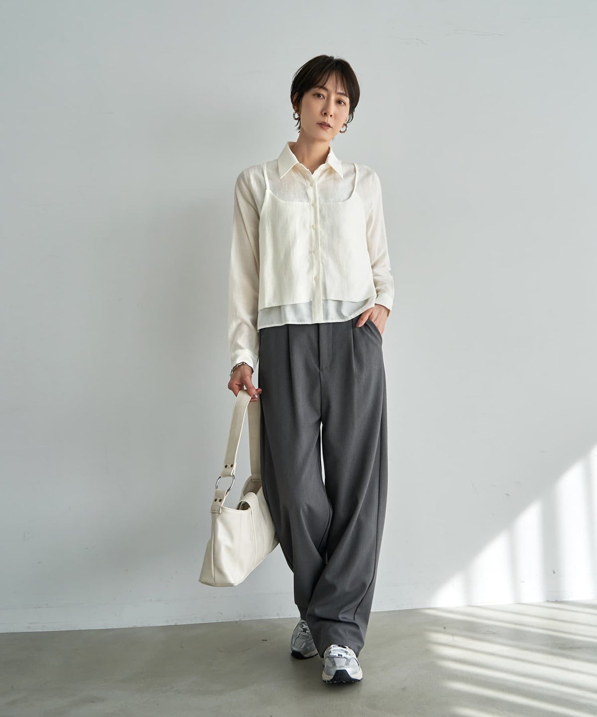 着用イメージ 167cm ホワイト