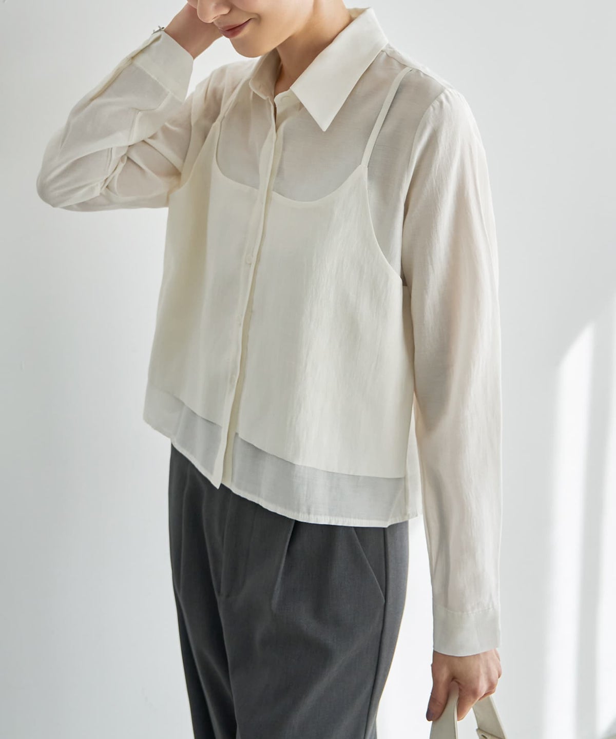 着用イメージ 167cm ホワイト