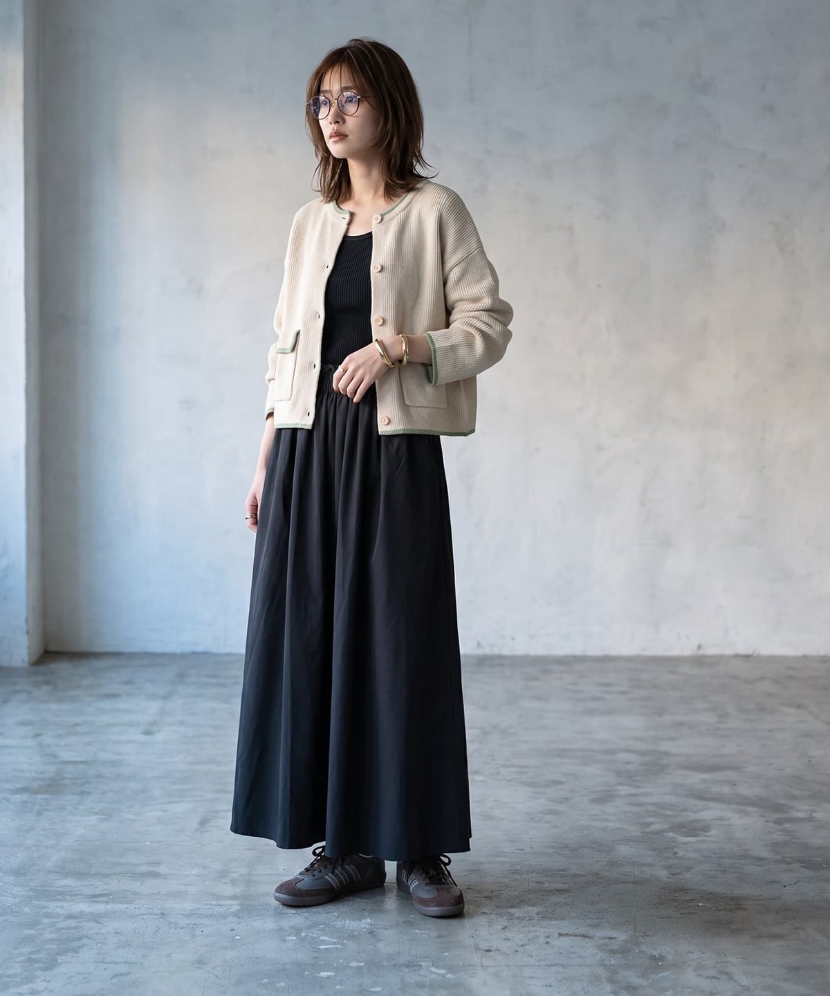 着用イメージ 170cm アイボリー