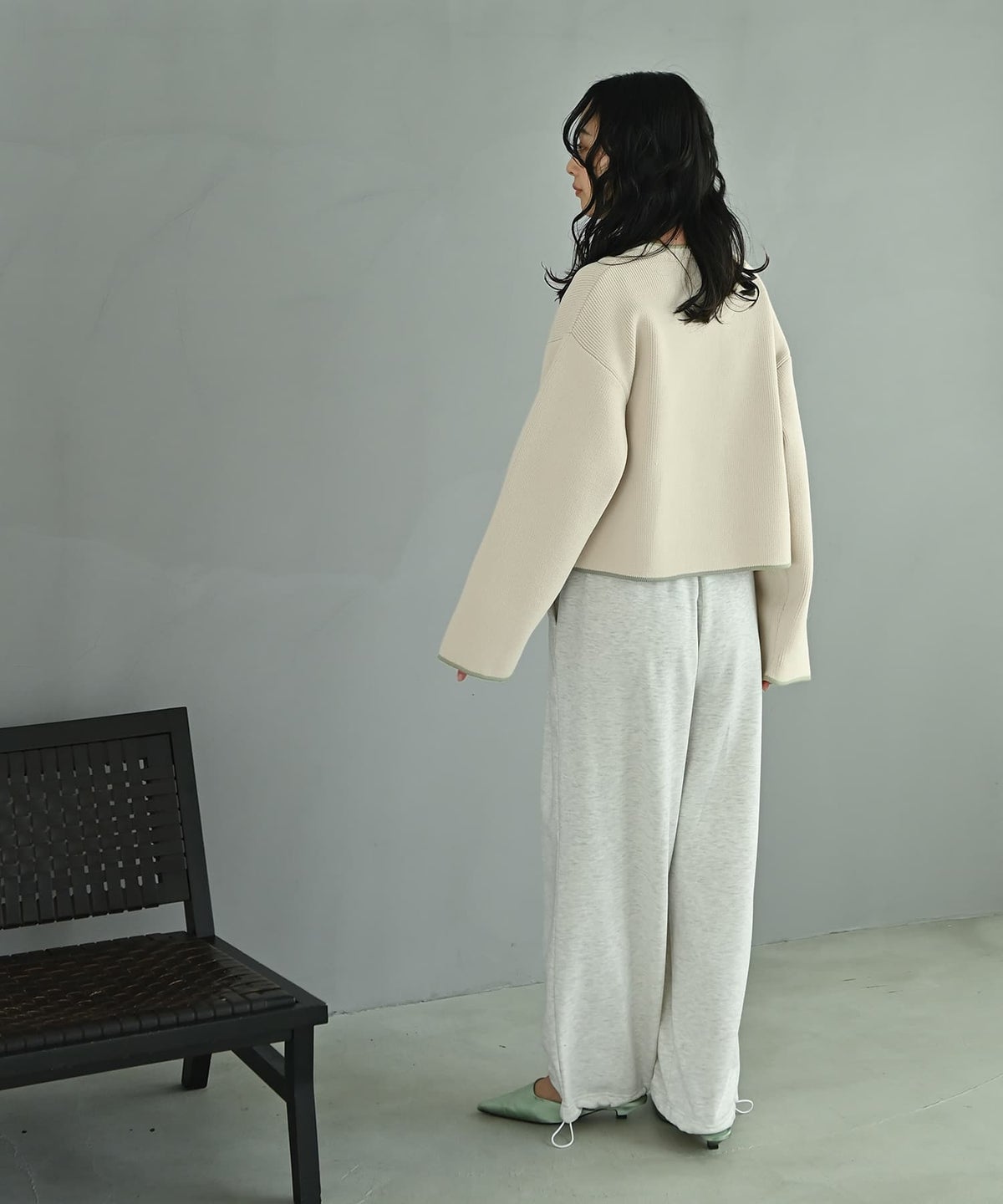 着用イメージ 167cm アイボリー