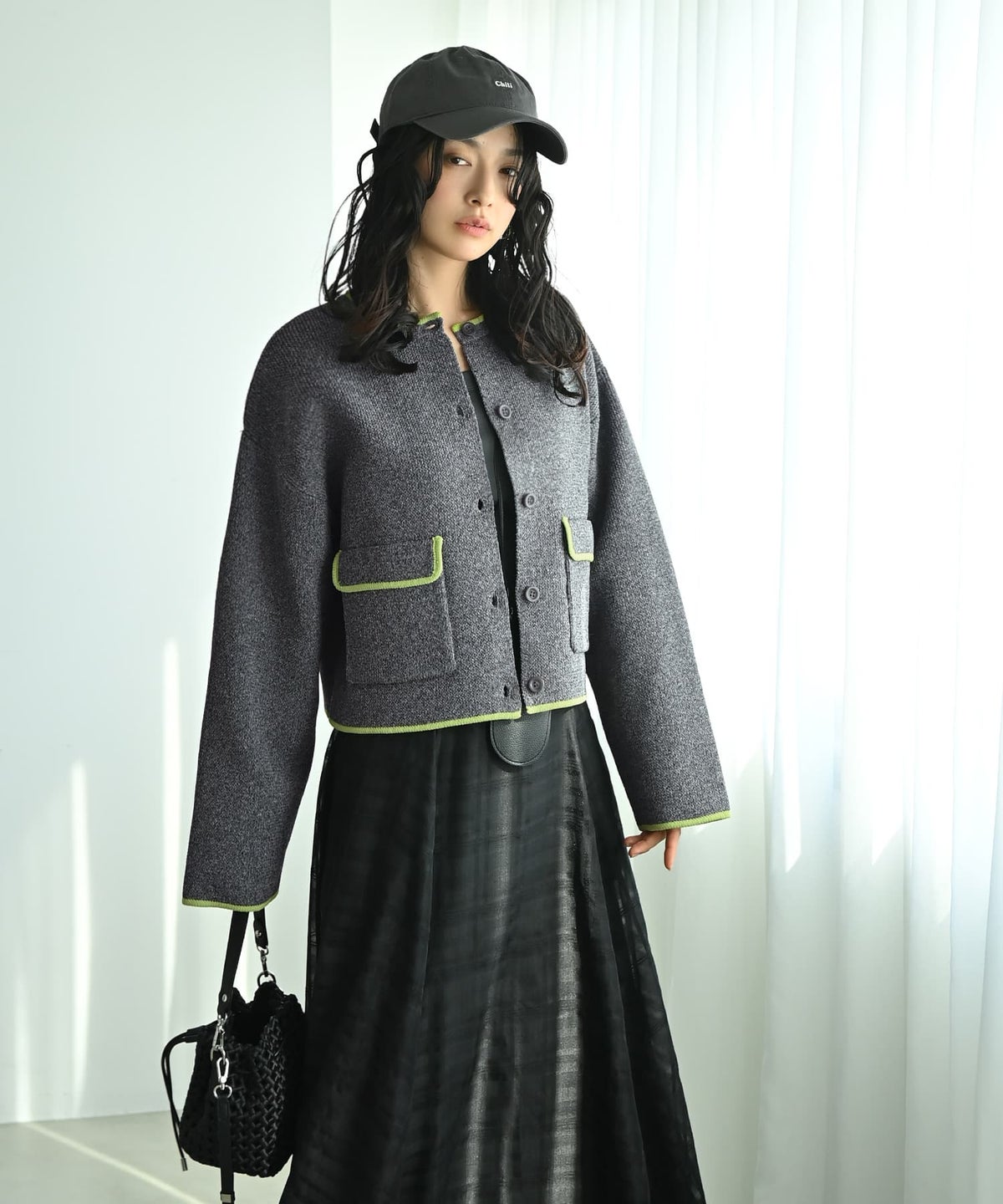 着用イメージ 167cm チャコール