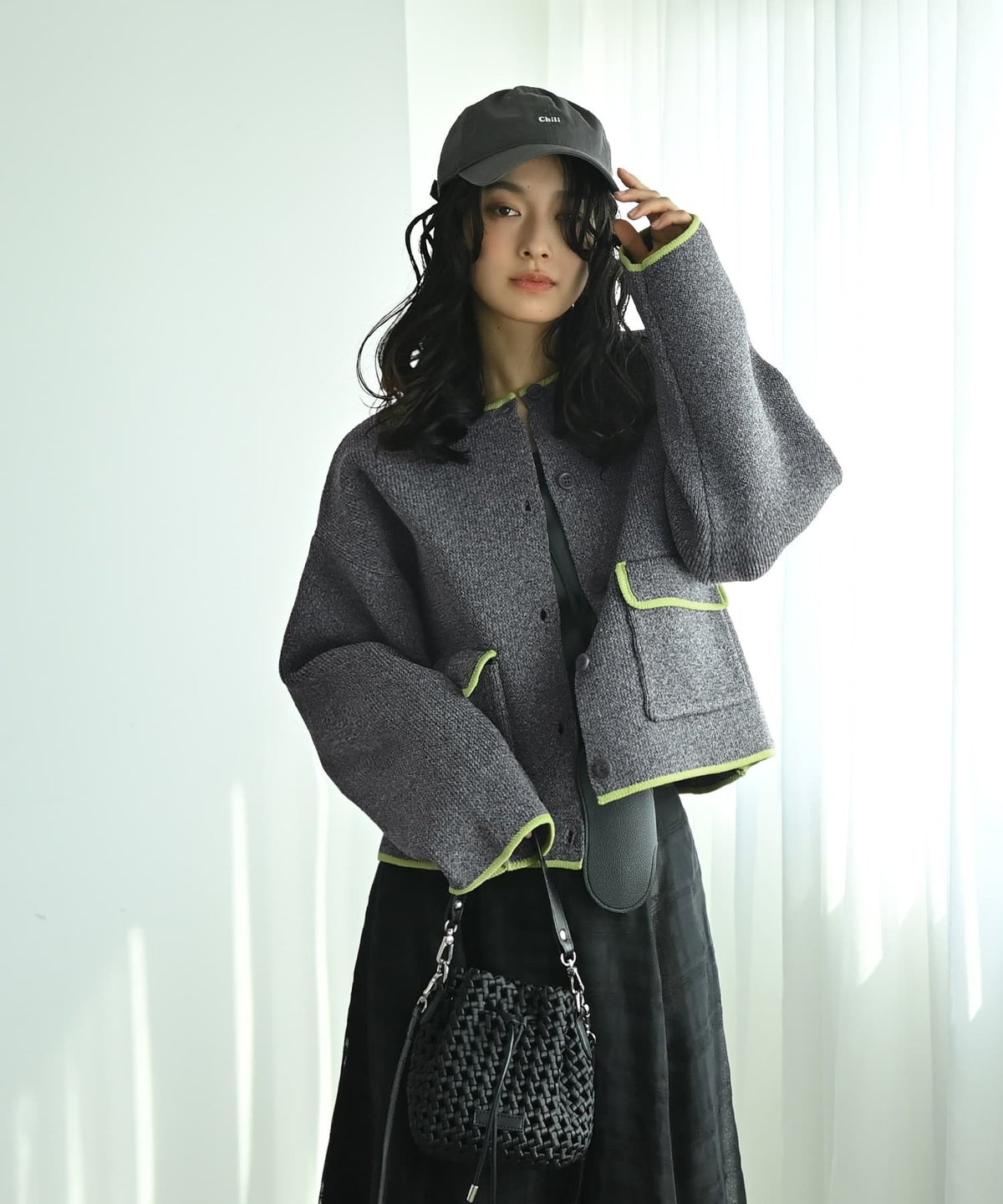 着用イメージ 167cm チャコール