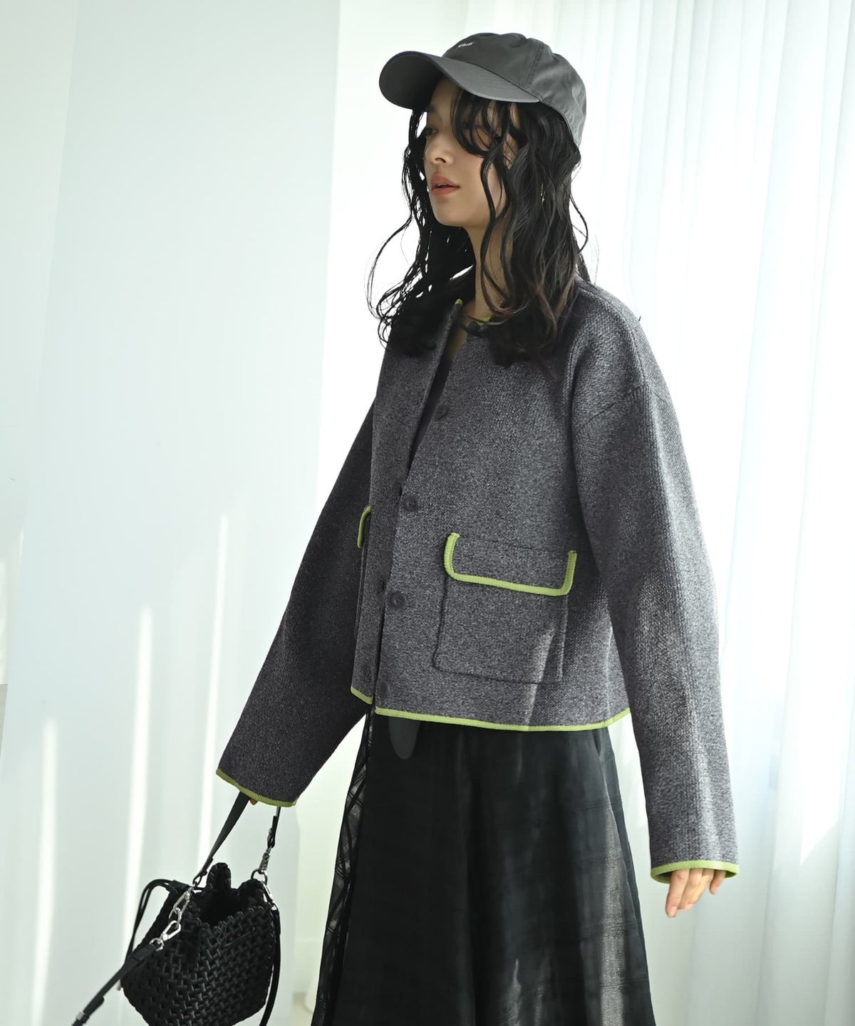 着用イメージ 167cm チャコール