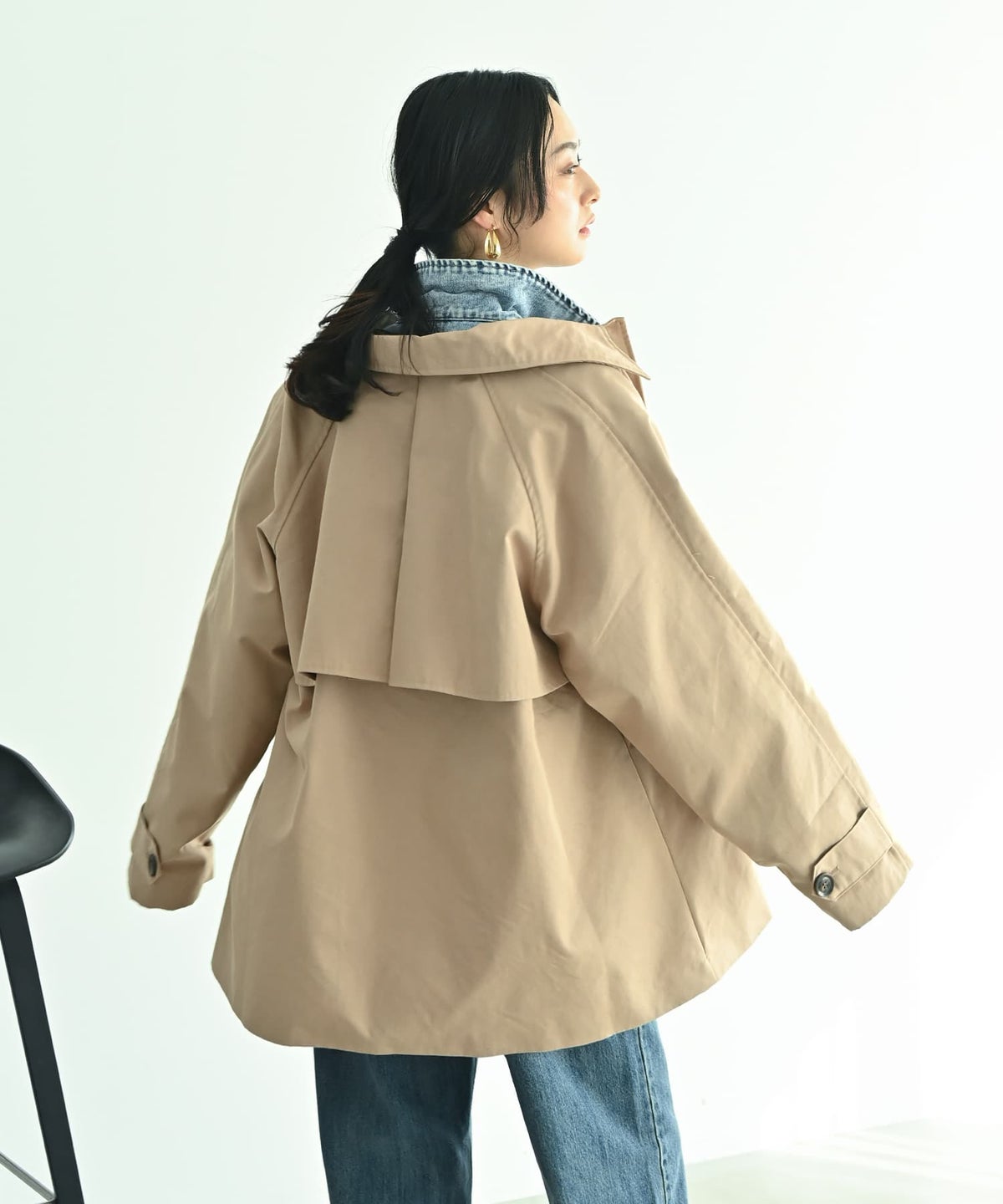 着用イメージ 167cm ベージュ