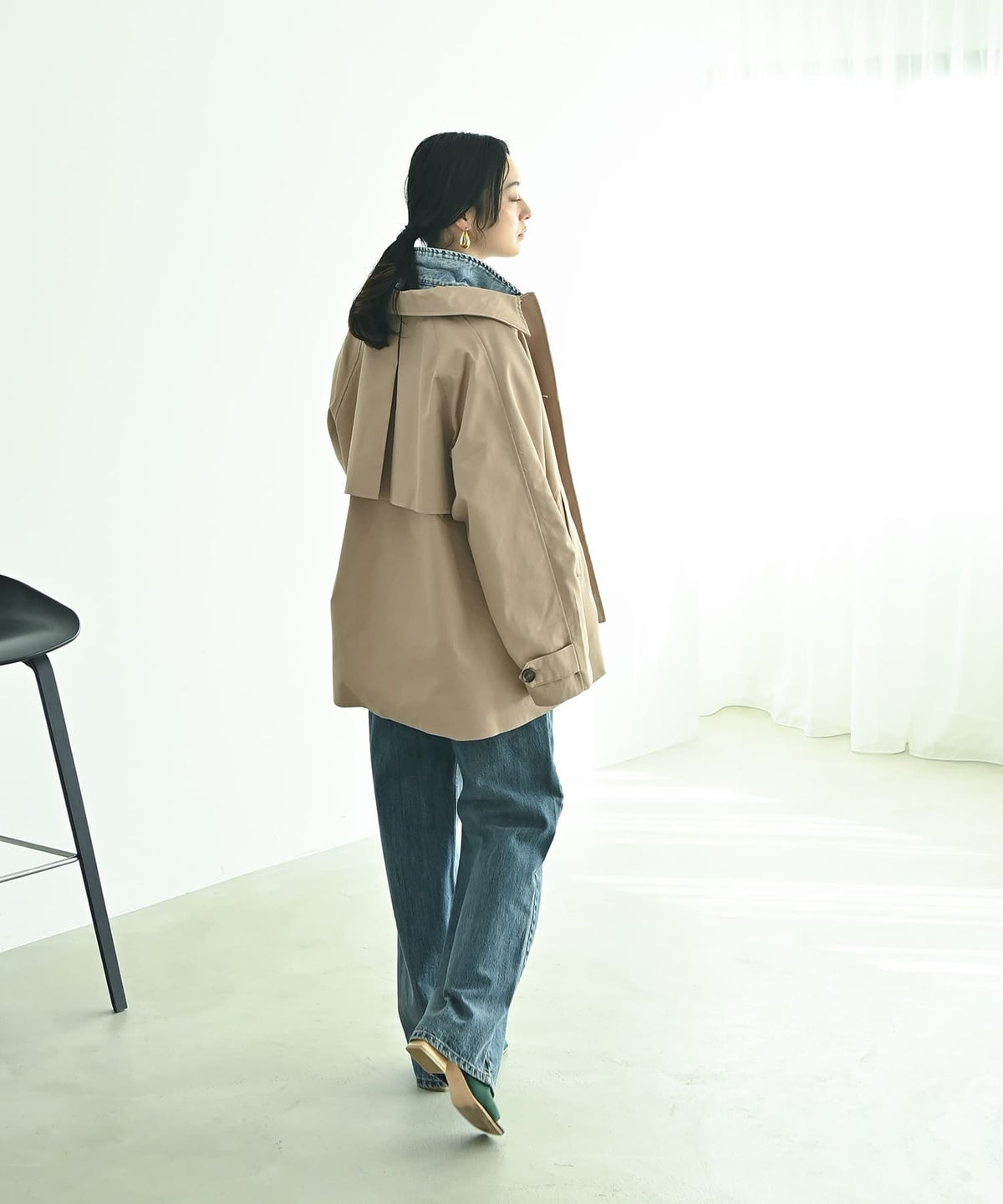 着用イメージ 167cm ベージュ