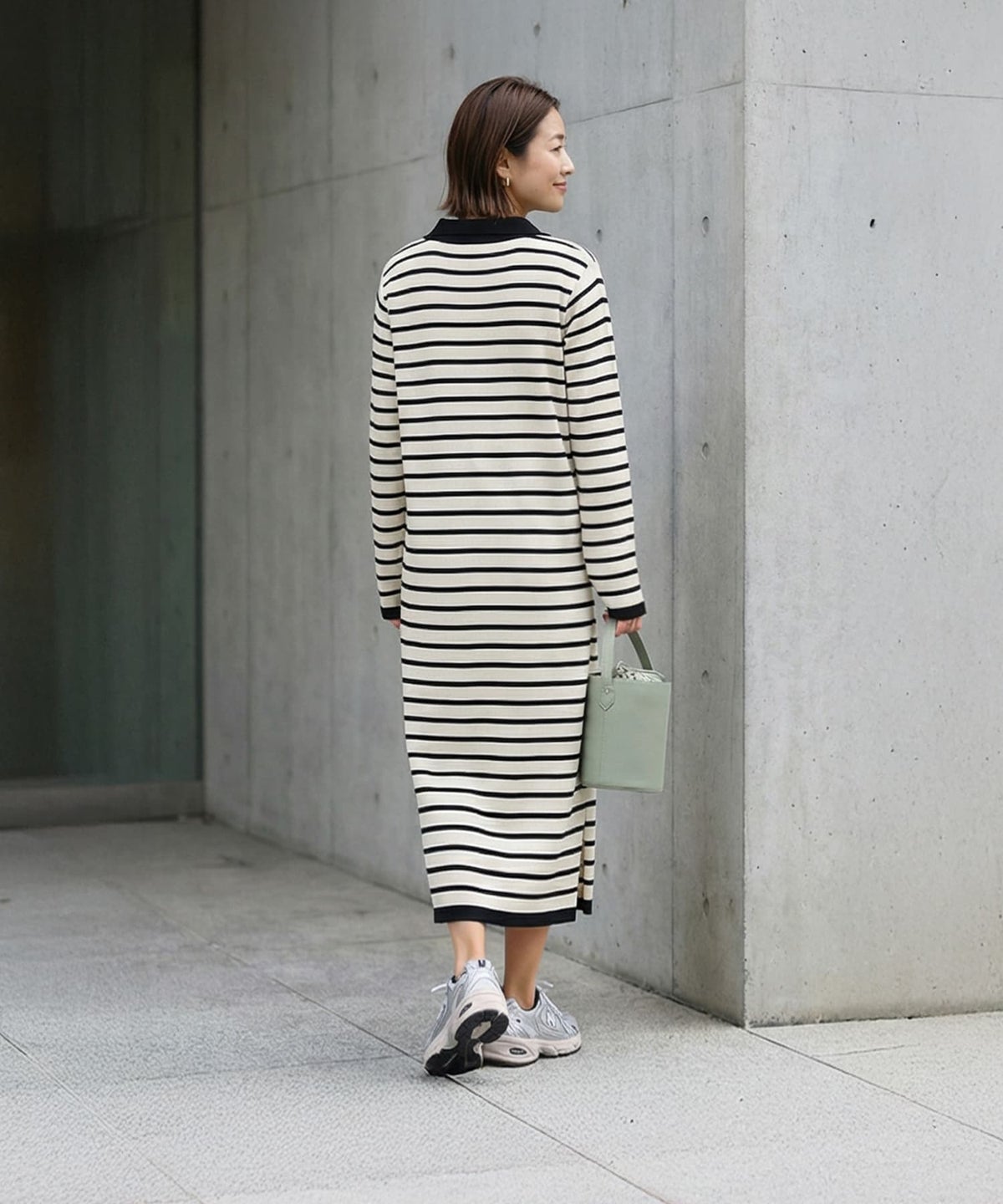 着用イメージ 163cm ベージュミックス