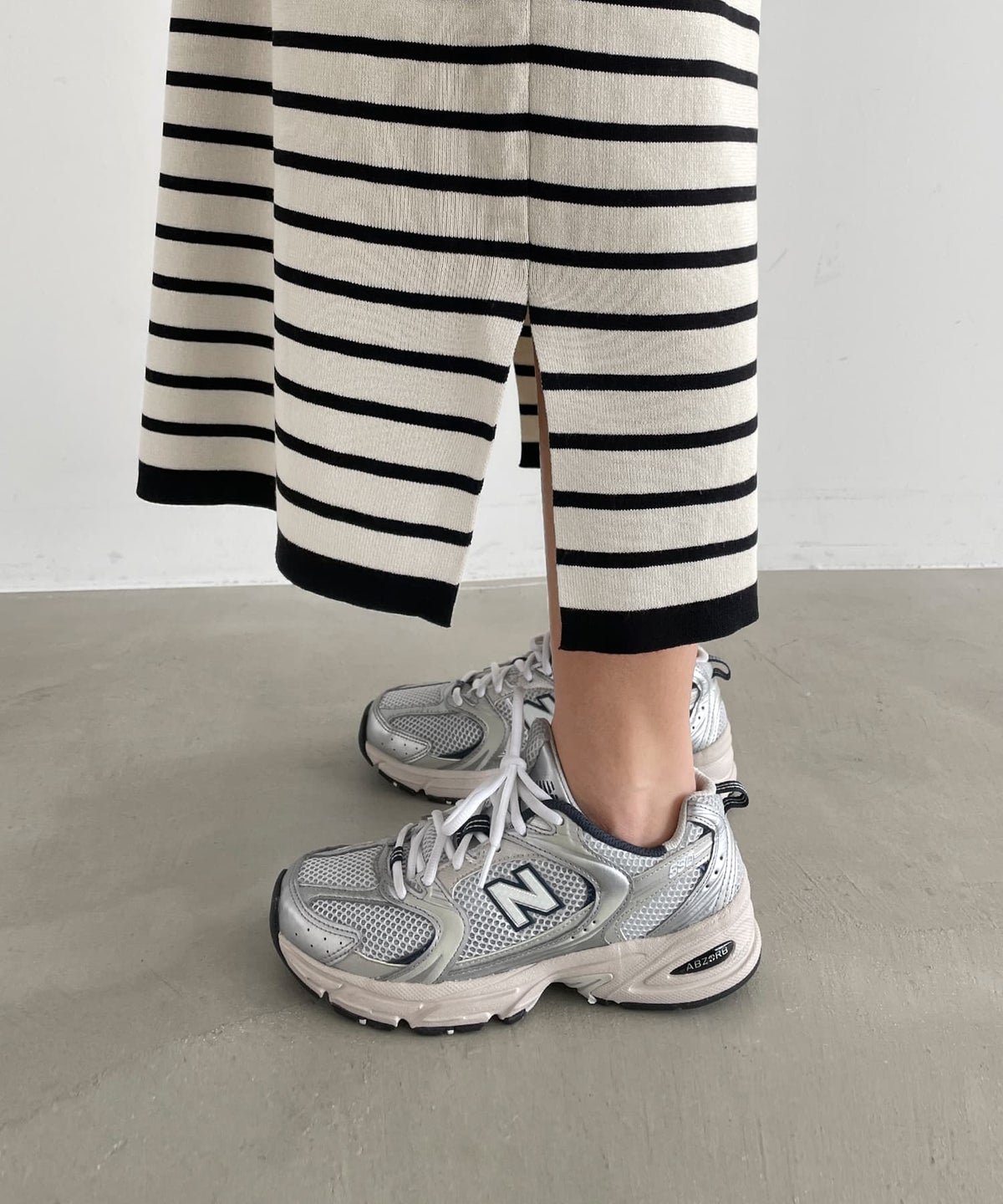 着用イメージ 163cm ベージュミックス