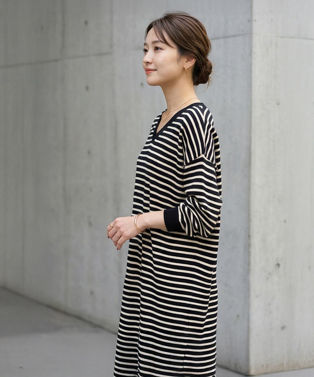 着用イメージ 163cm ブラックミックス