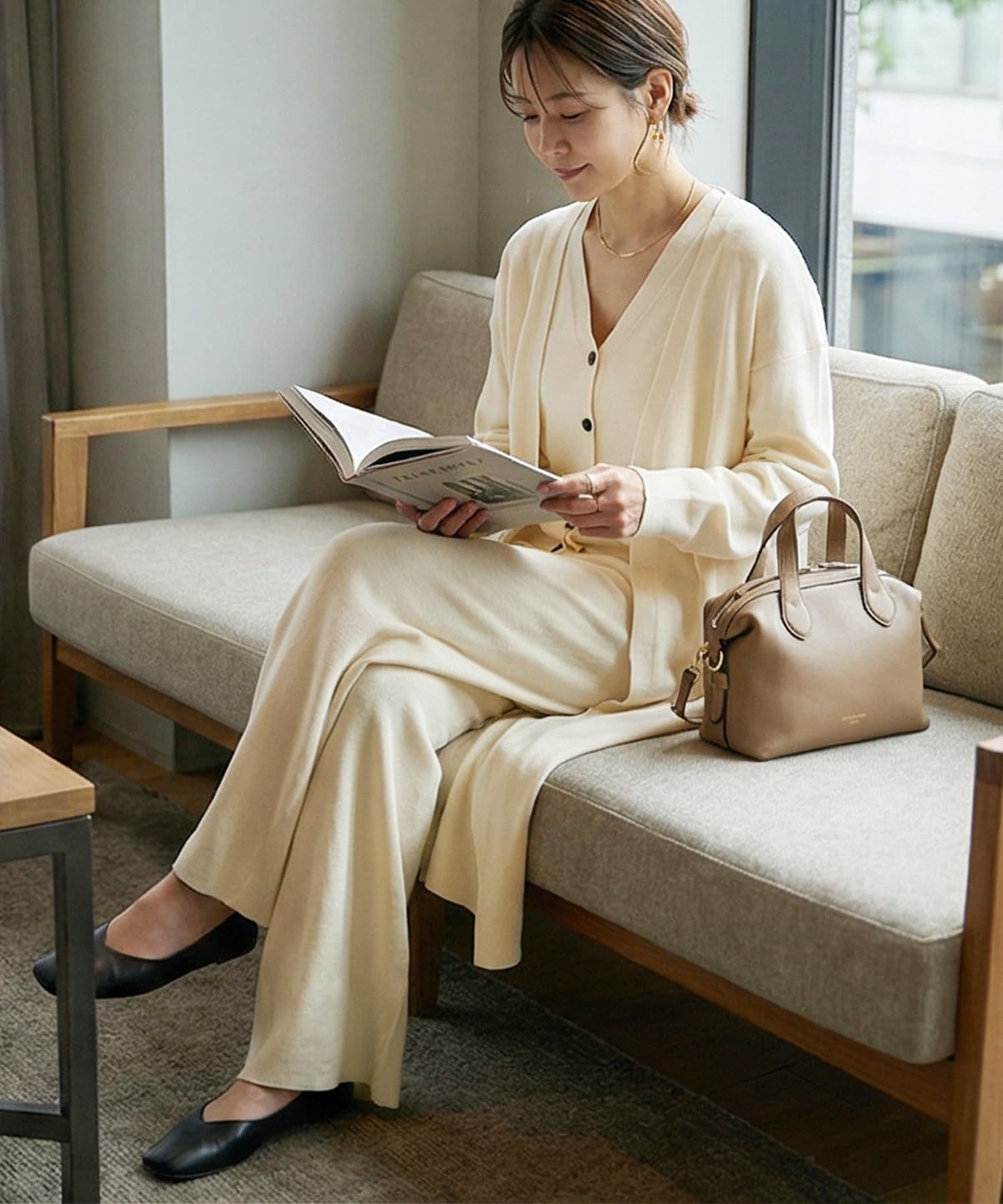 着用イメージ 163cm エクリュ