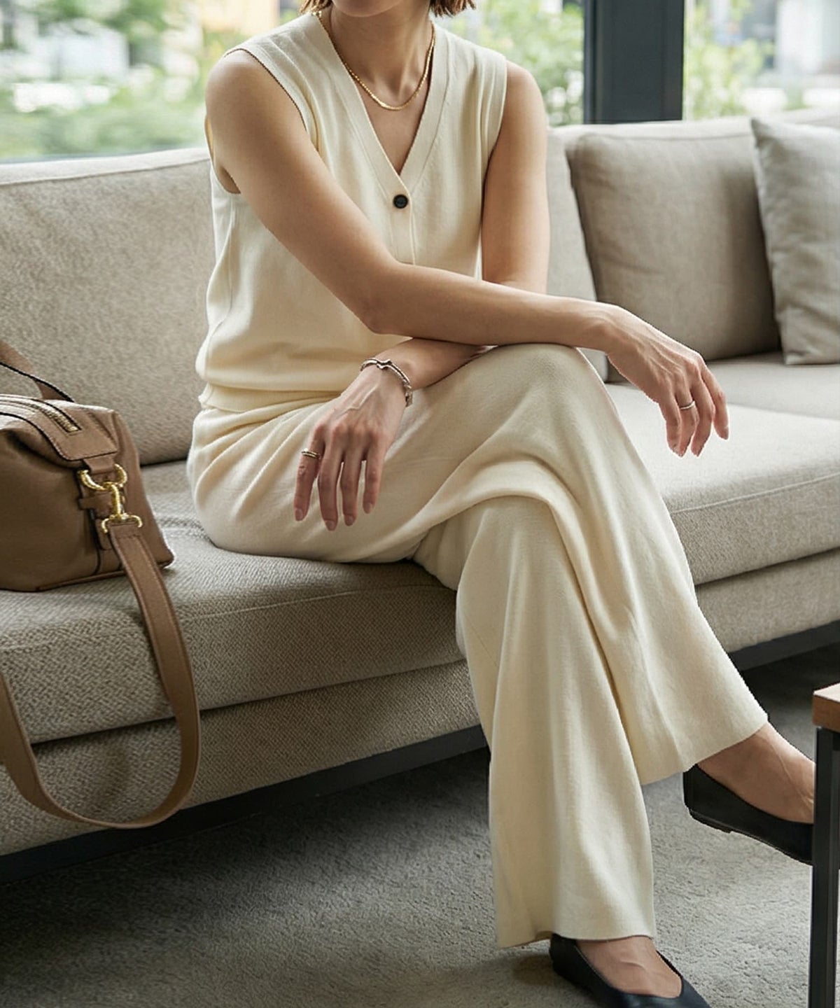 着用イメージ 163cm エクリュ