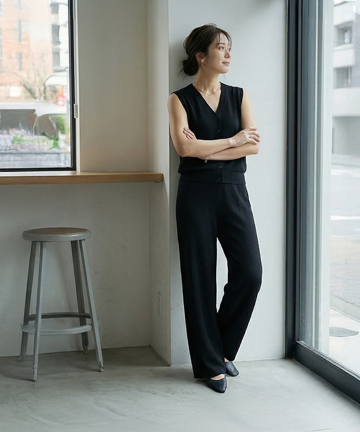 着用イメージ 163cm ブラック