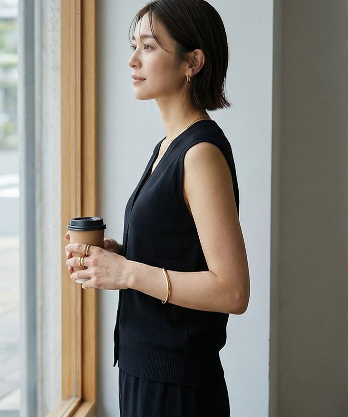 着用イメージ 163cm ブラック