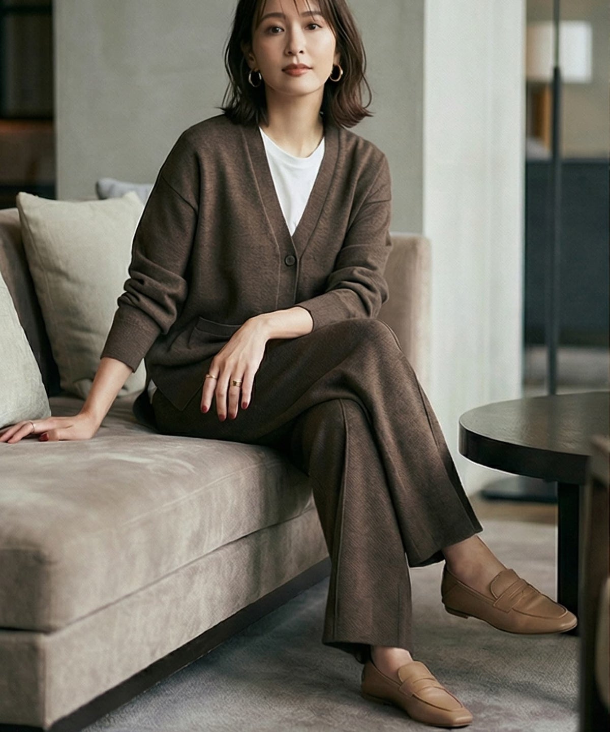 着用イメージ 163cm ダークブラウン