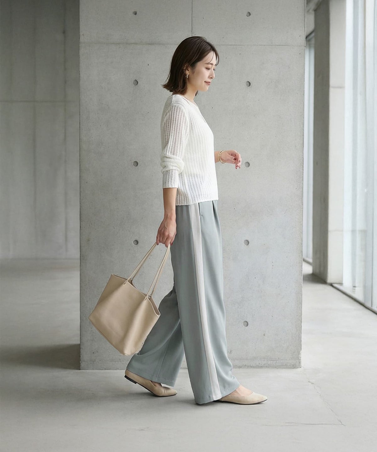 着用イメージ 163cm ブルーグレー