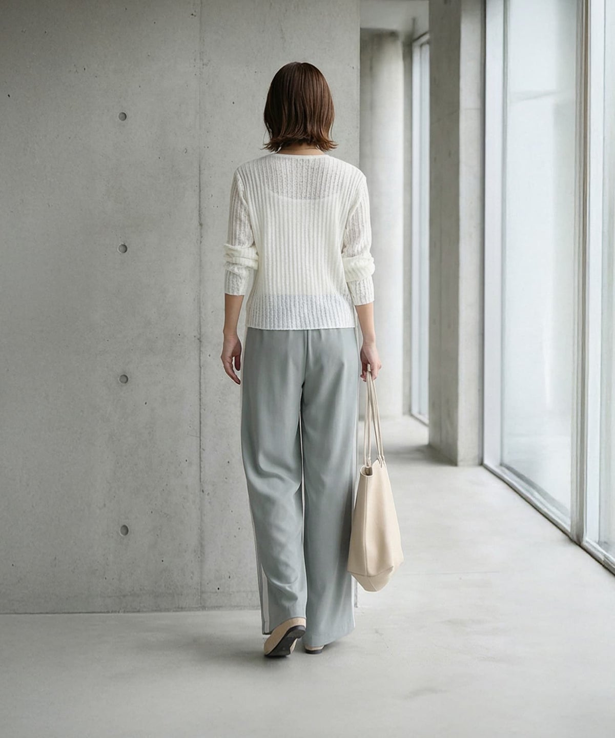 着用イメージ 163cm ブルーグレー