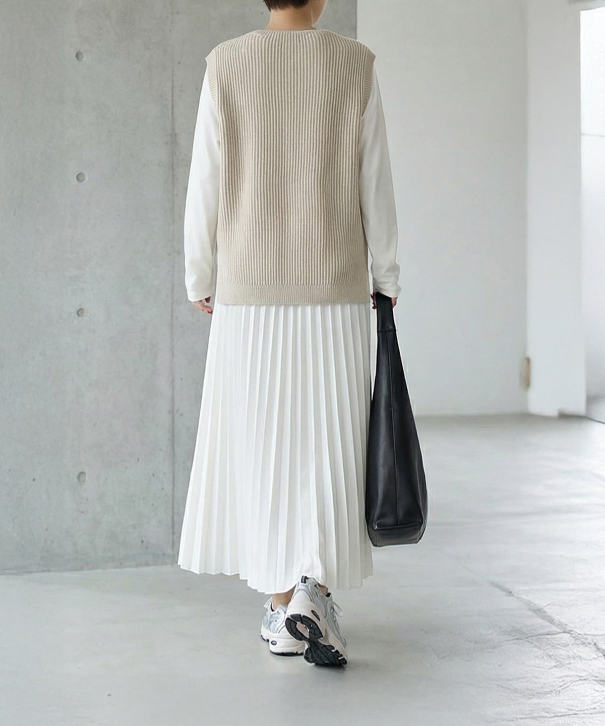 着用イメージ 163cm ベージュ