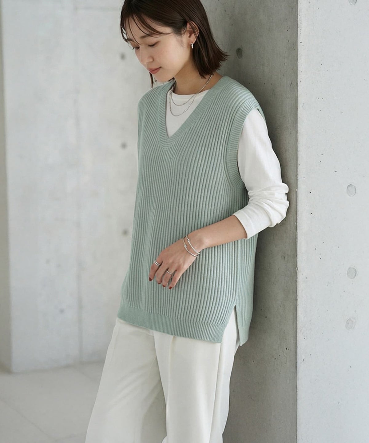 着用イメージ 163cm ミント