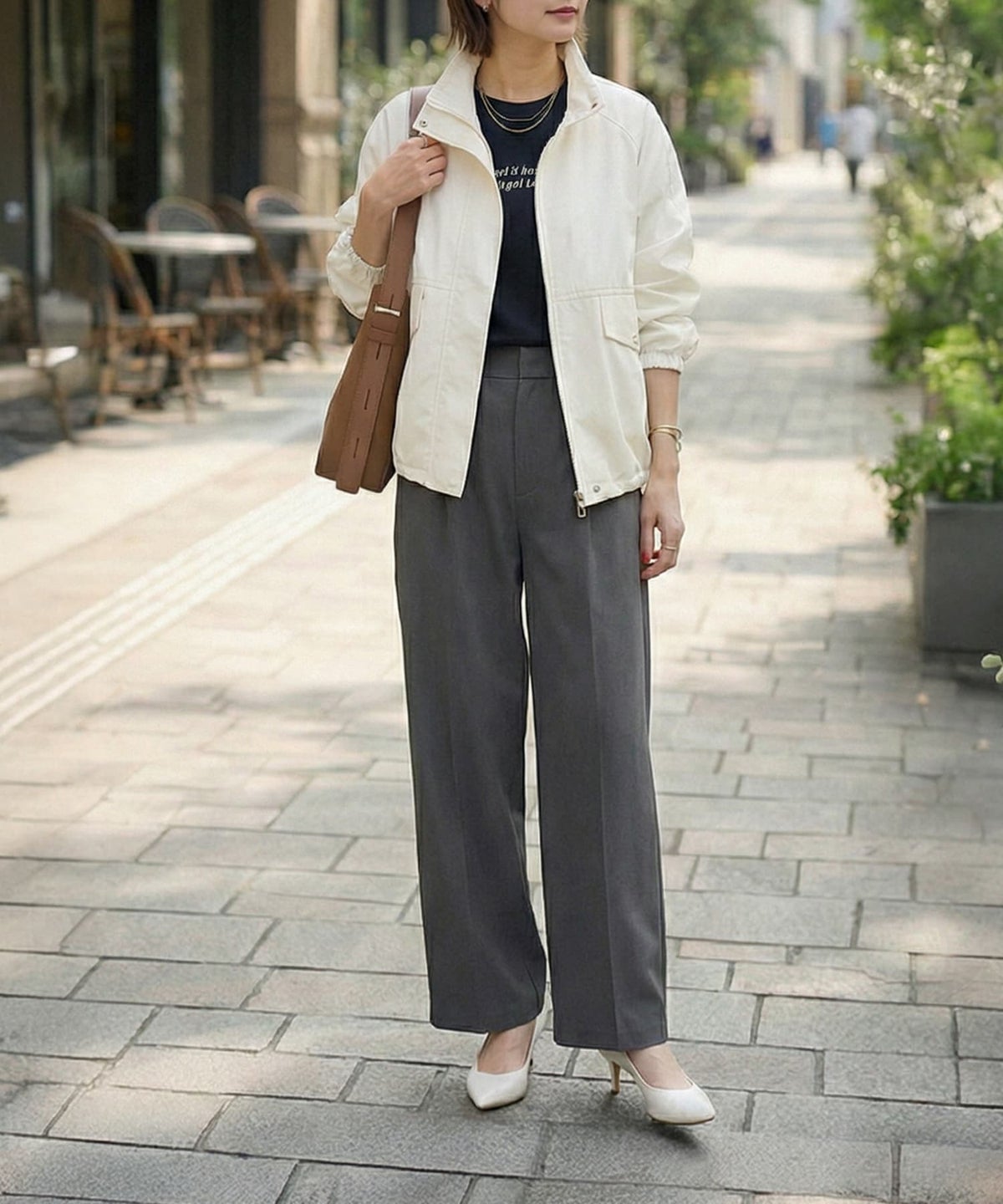 着用イメージ 163cm エクリュ