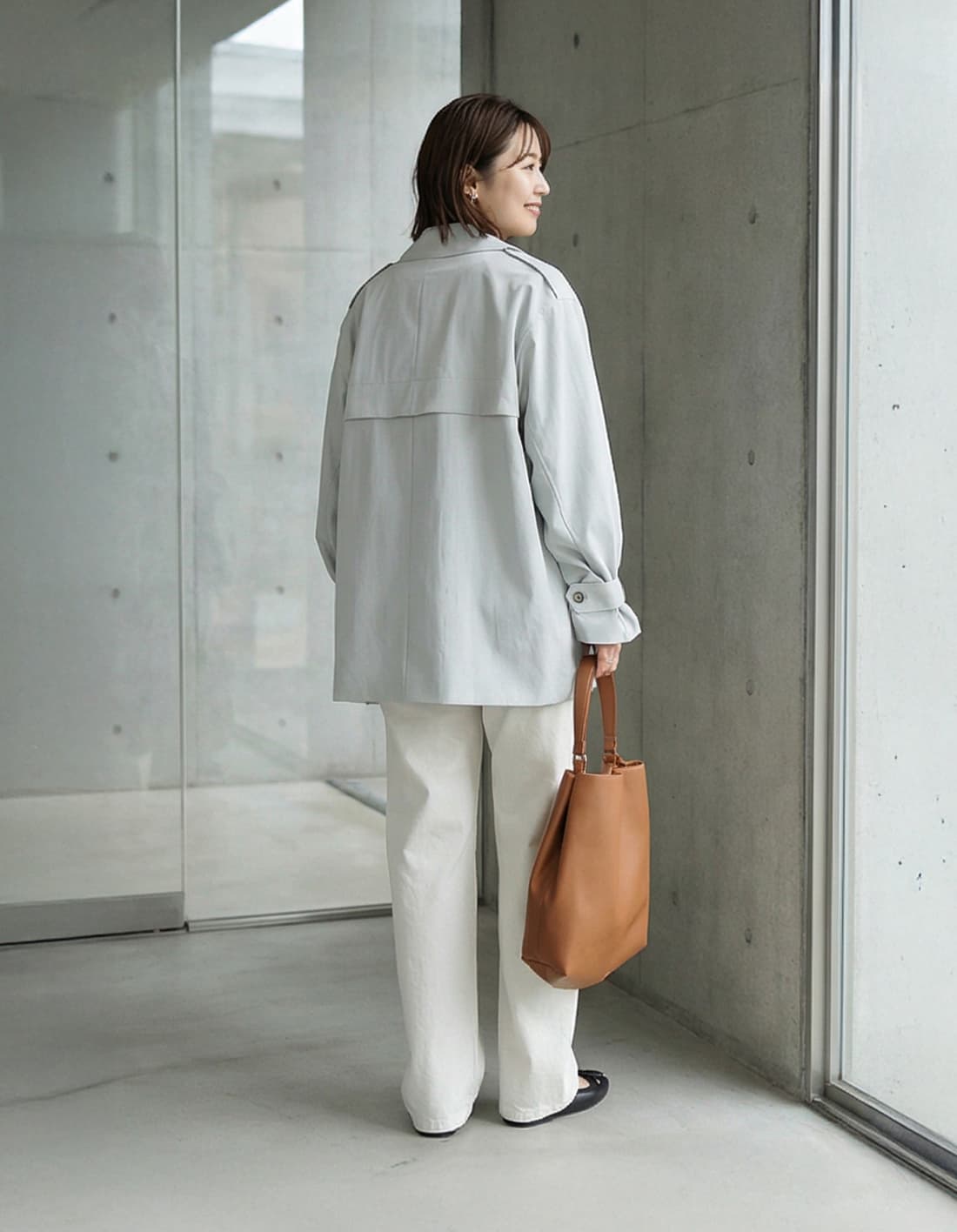 着用イメージ 163cm エアリーグレー