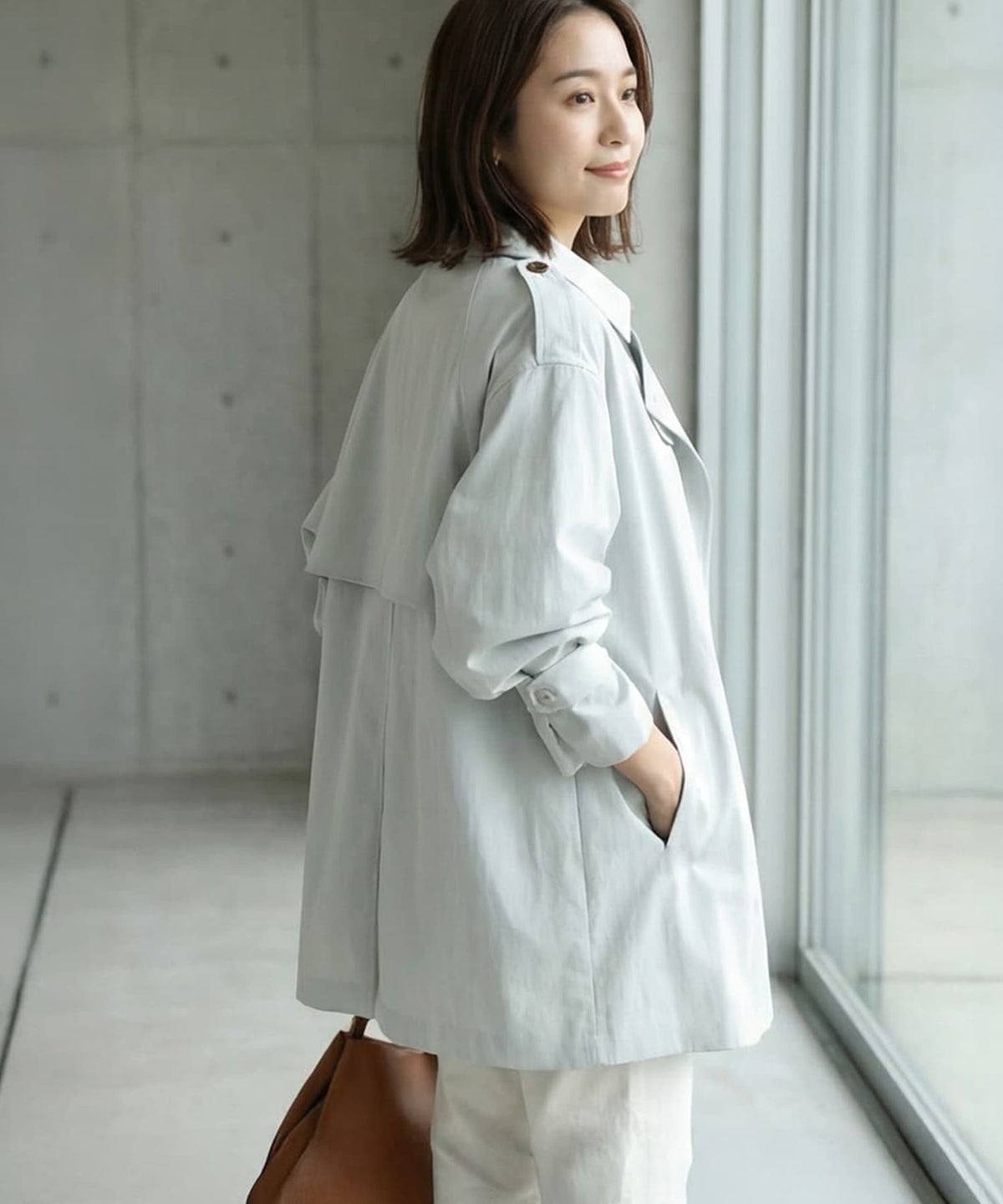 着用イメージ 163cm エアリーグレー