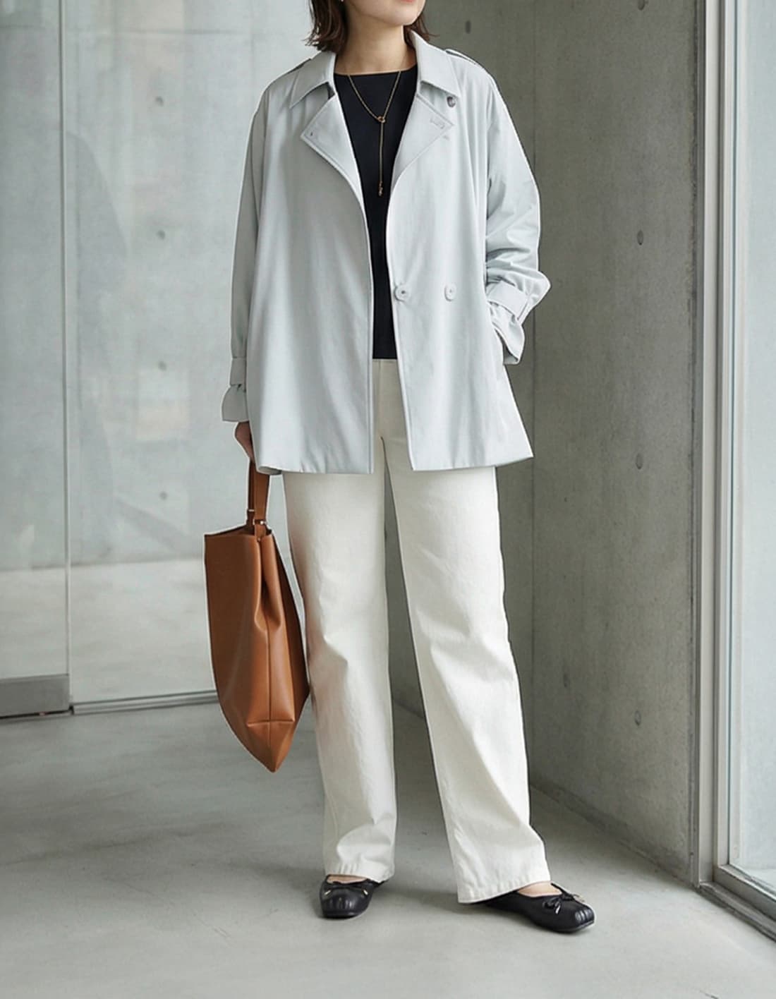 着用イメージ 163cm エアリーグレー