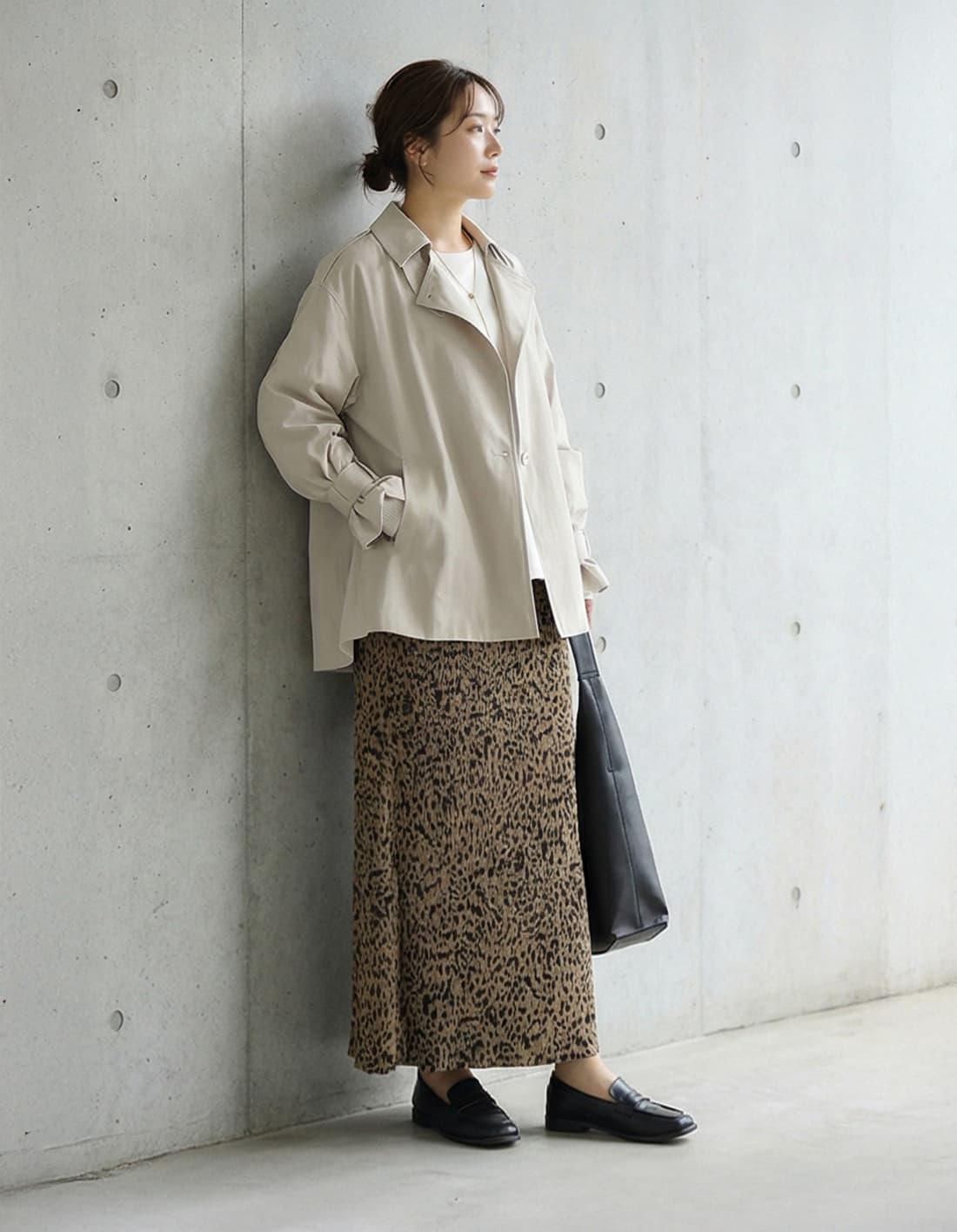 着用イメージ 163cm ライトベージュ