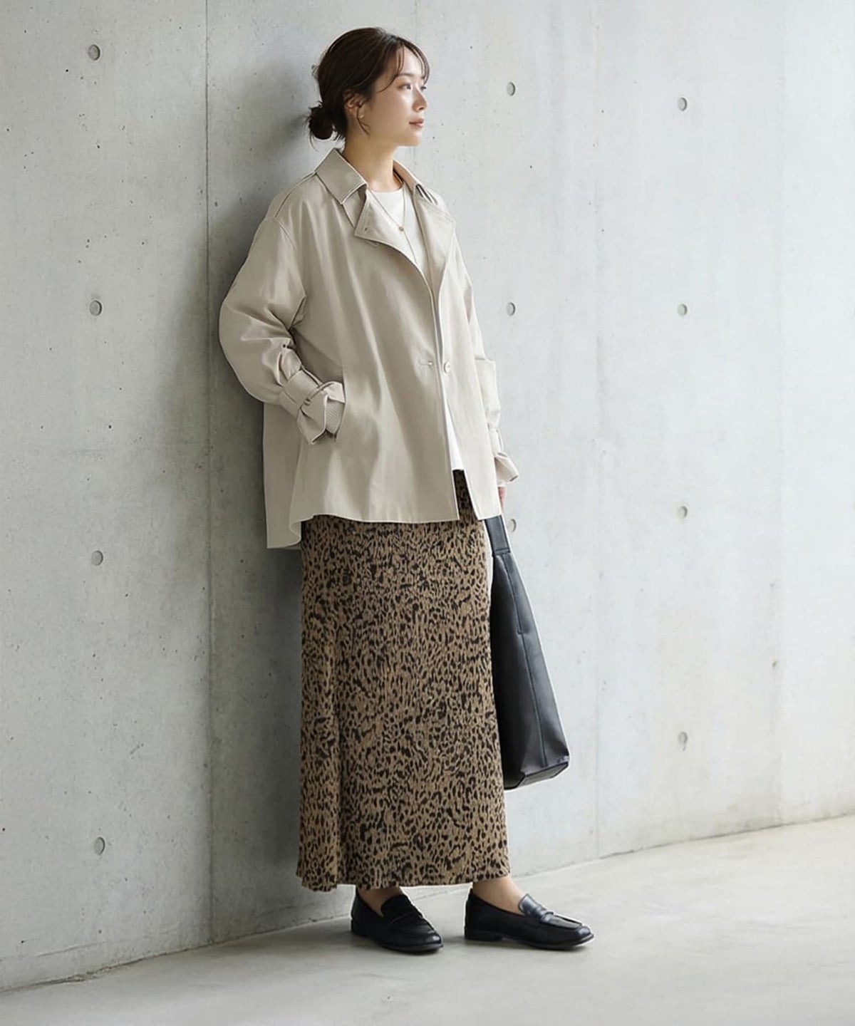 着用イメージ 163cm ライトベージュ