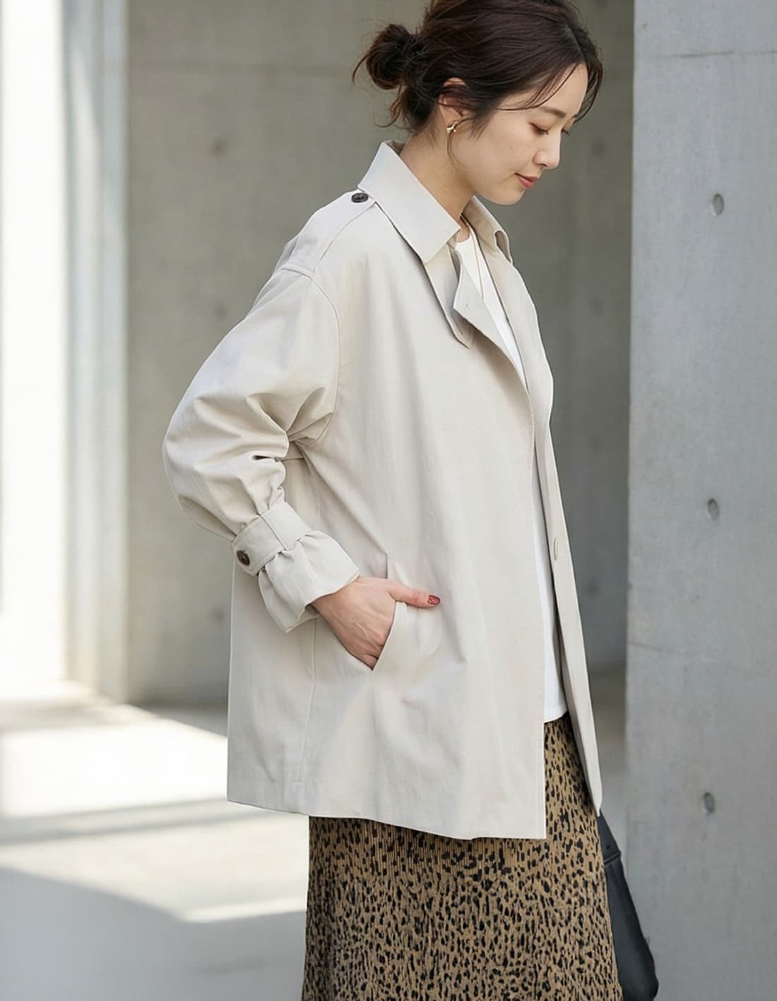 着用イメージ 163cm ライトベージュ