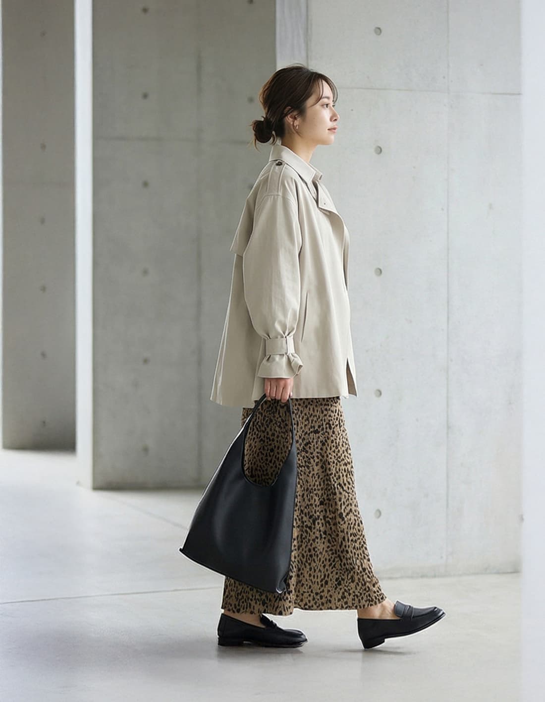 着用イメージ 163cm ライトベージュ