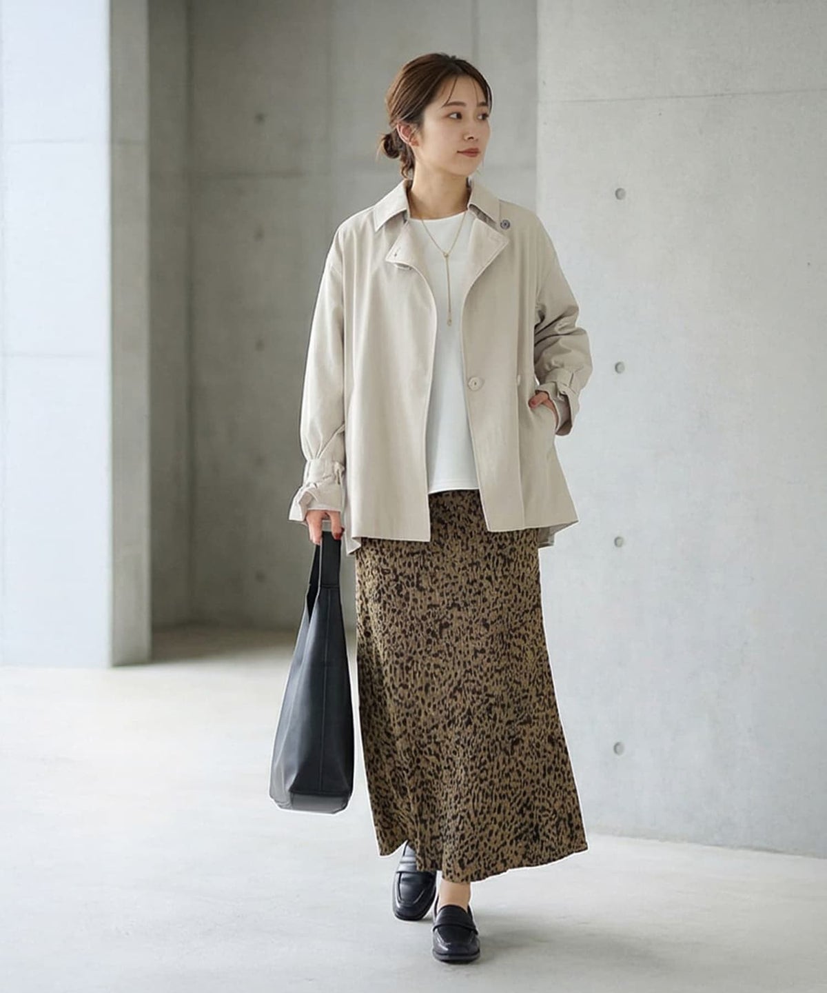 着用イメージ 163cm ライトベージュ