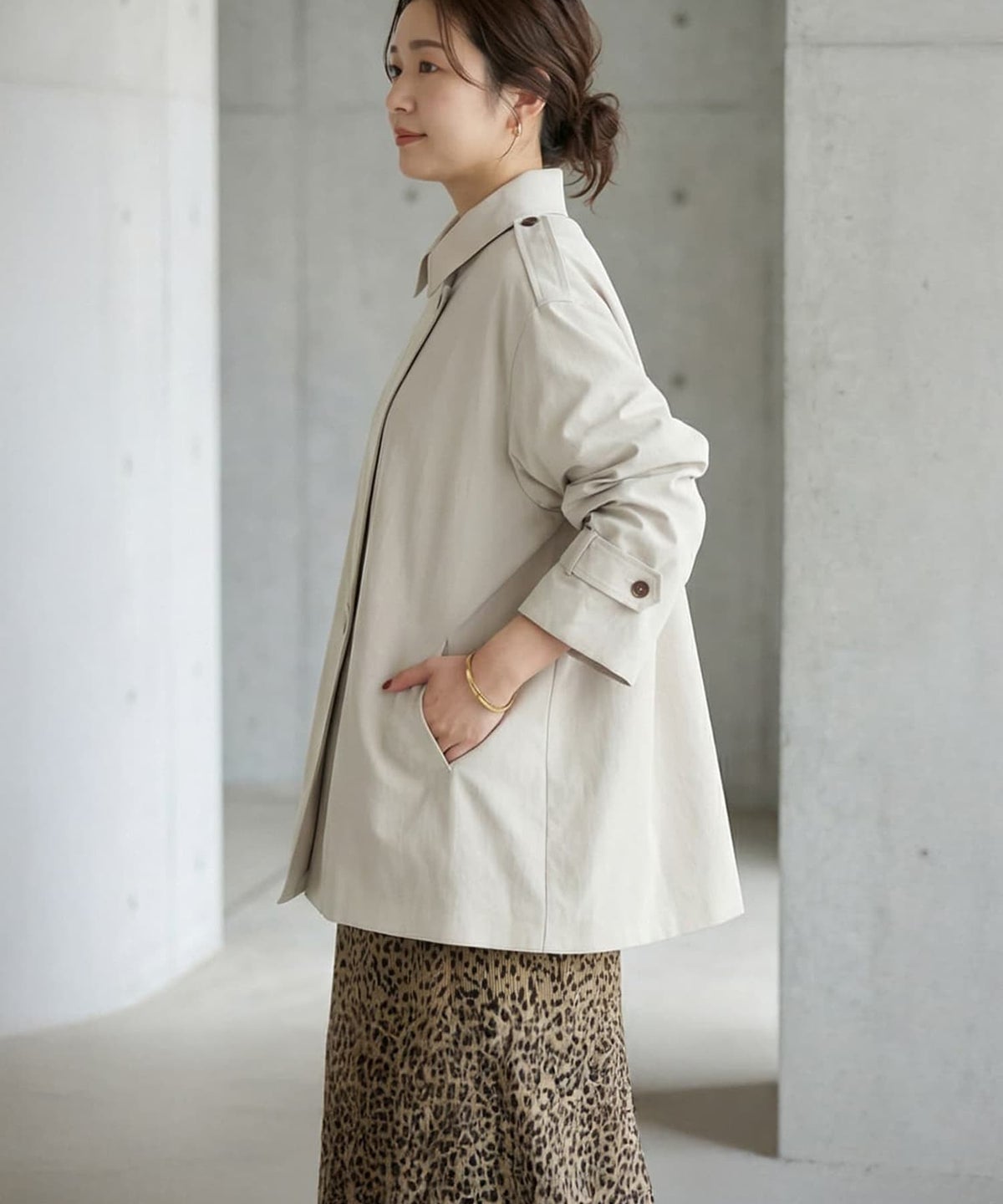 着用イメージ 163cm ライトベージュ