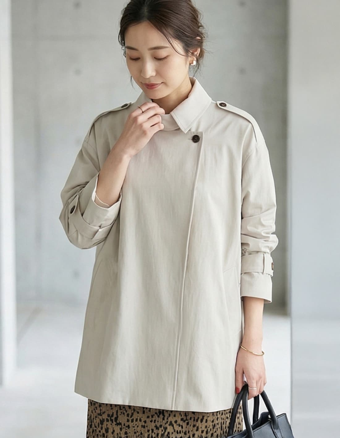 着用イメージ 163cm ライトベージュ