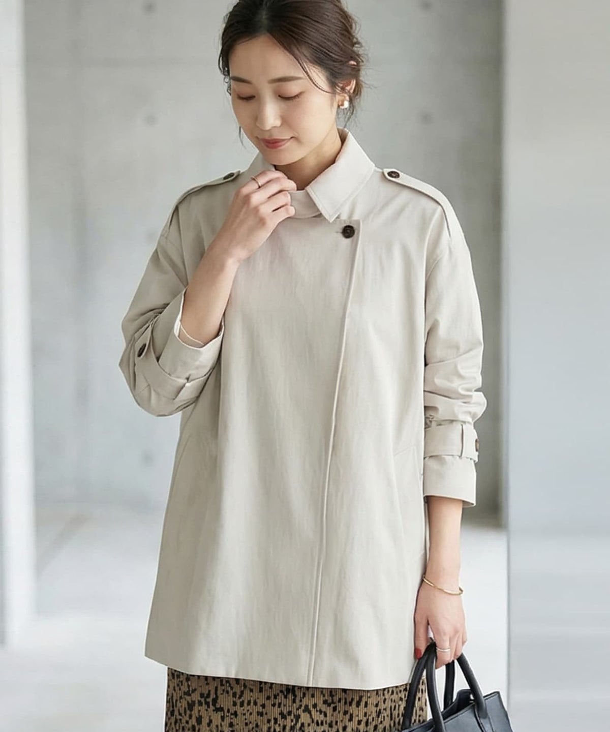 着用イメージ 163cm ライトベージュ