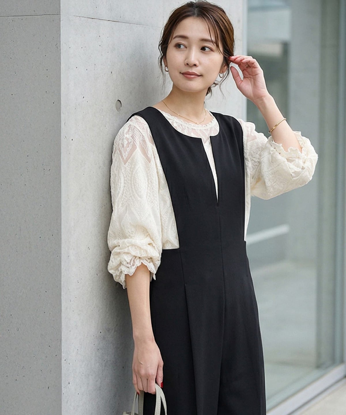 着用イメージ 163cm ブラック