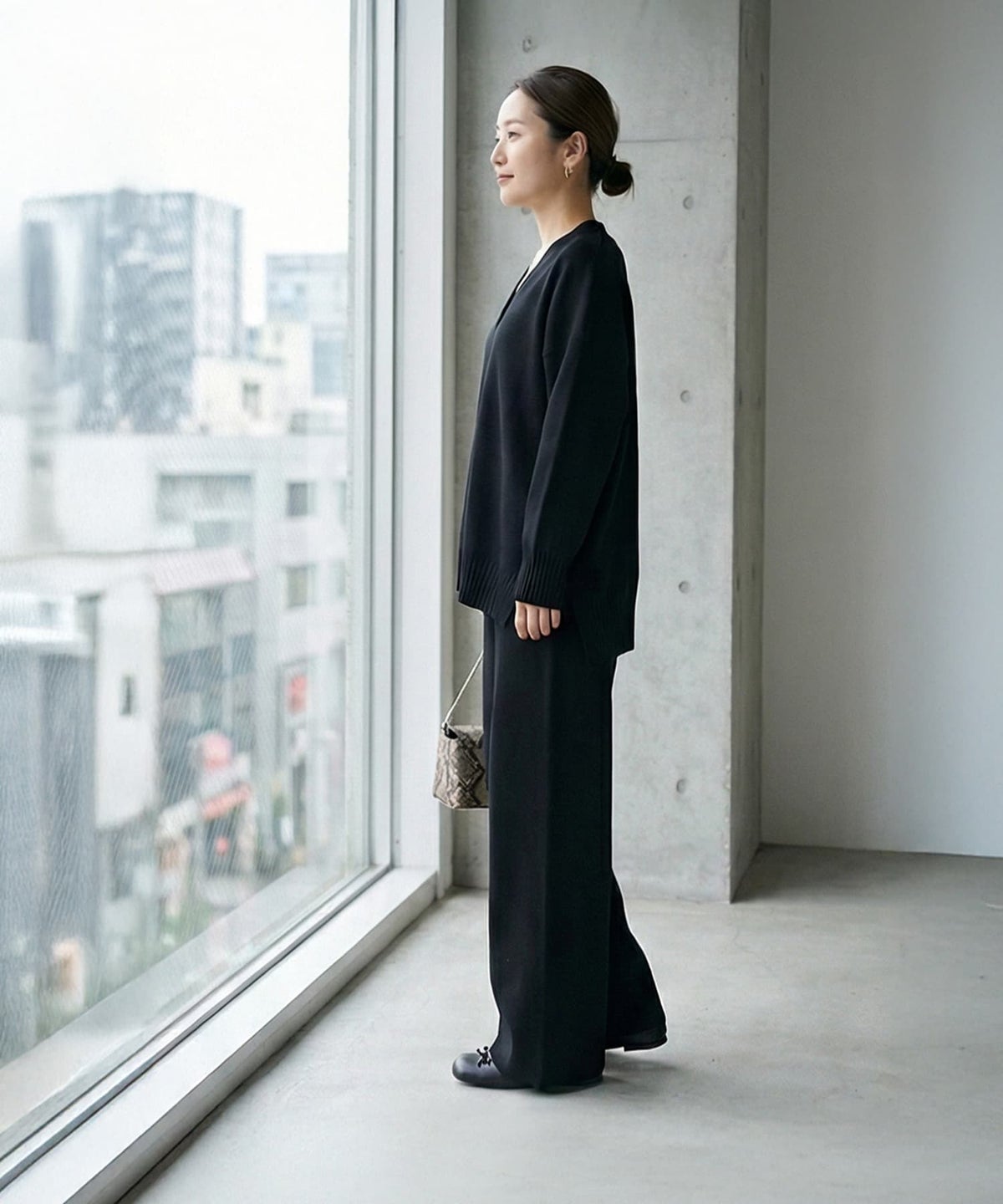 着用イメージ 163cm ブラック