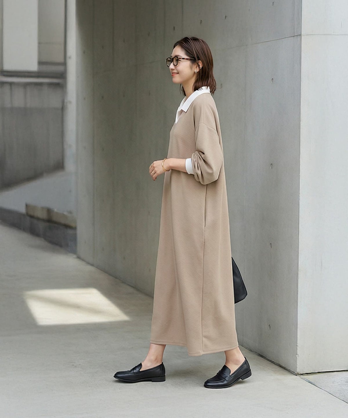 着用イメージ 163cm ベージュ