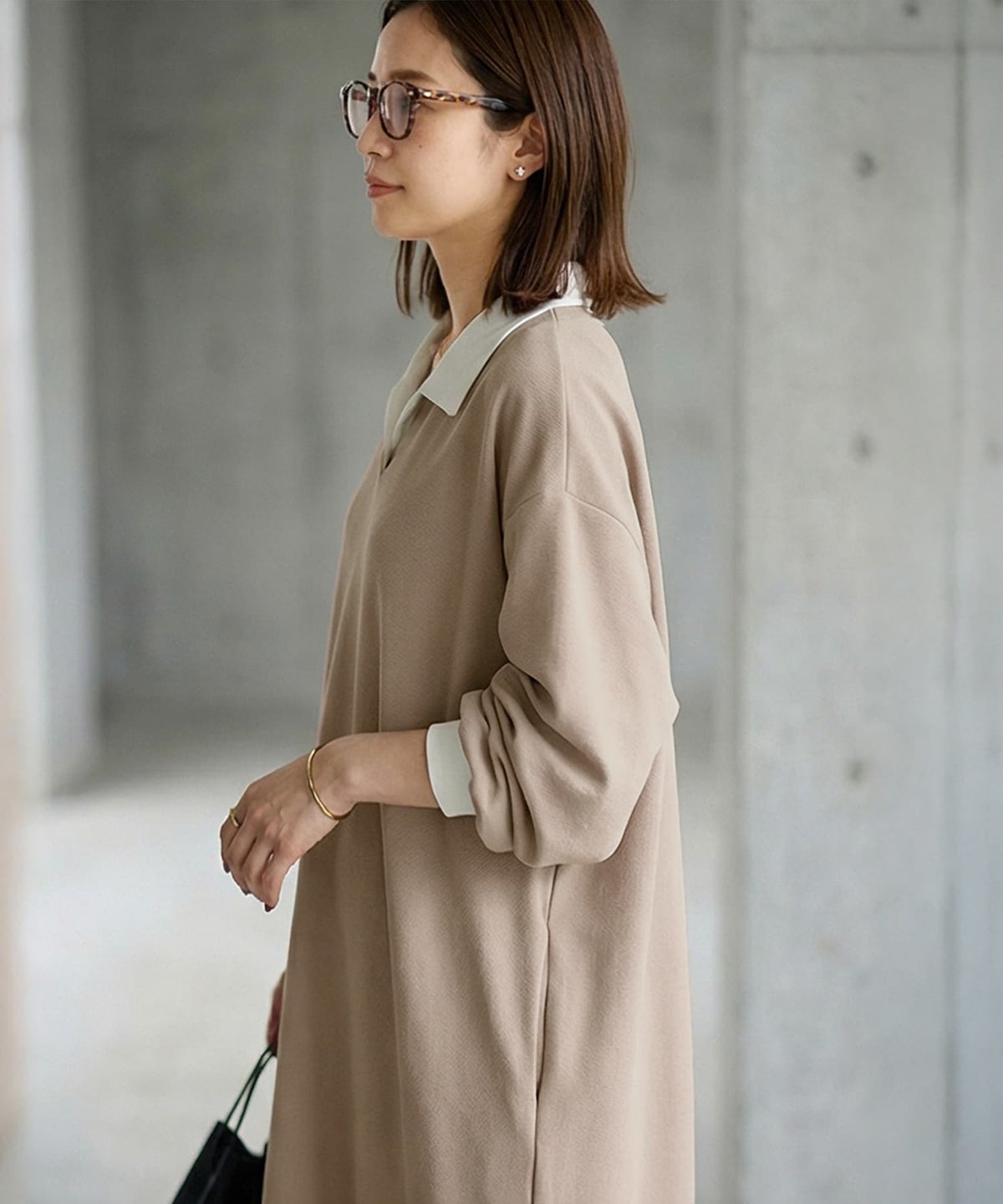 着用イメージ 163cm ベージュ