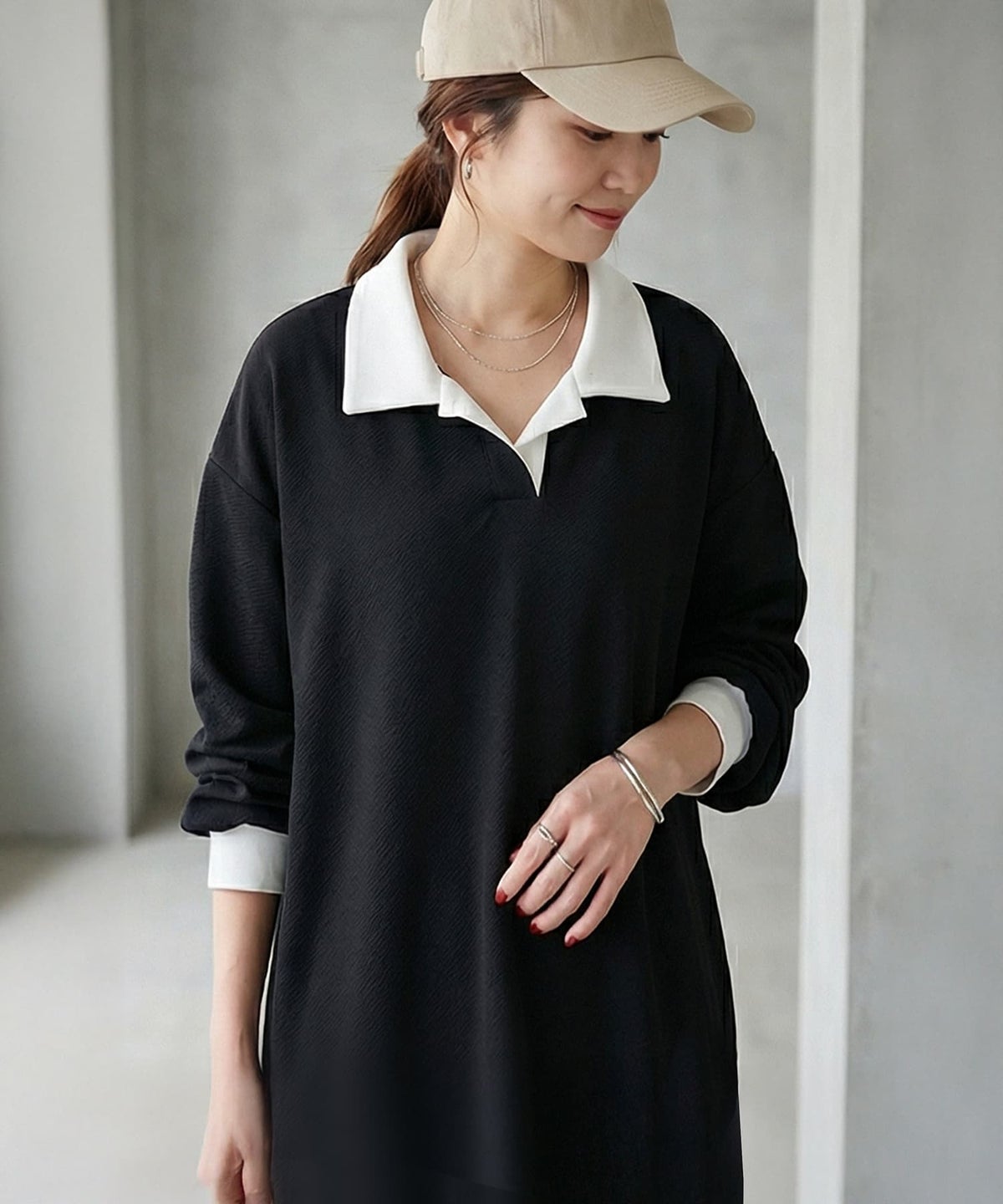 着用イメージ 163cm ブラック