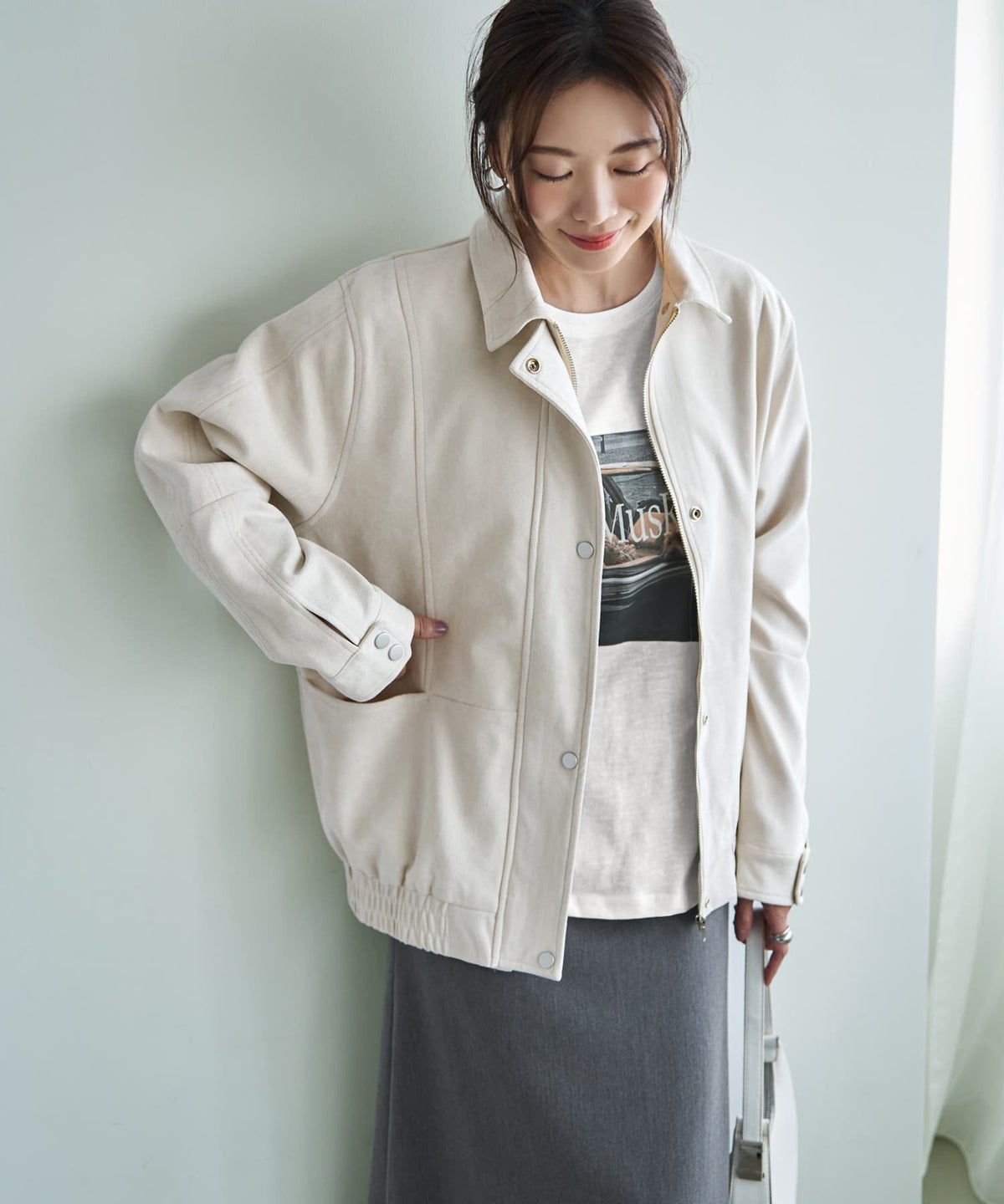 着用イメージ 166cm エクリュ