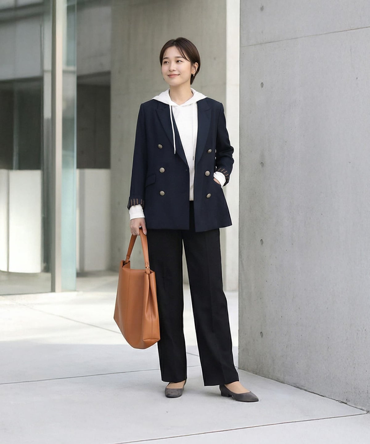 着用イメージ 163cm ホワイト