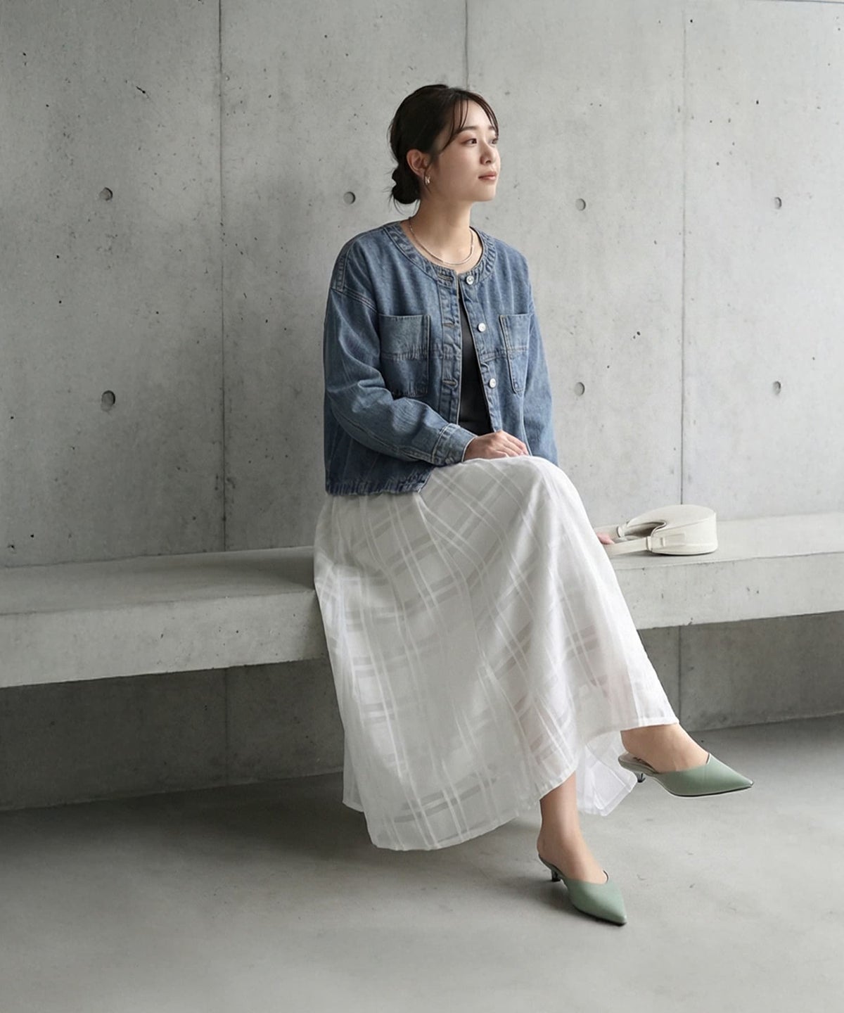 着用イメージ 163cm ライトブルー