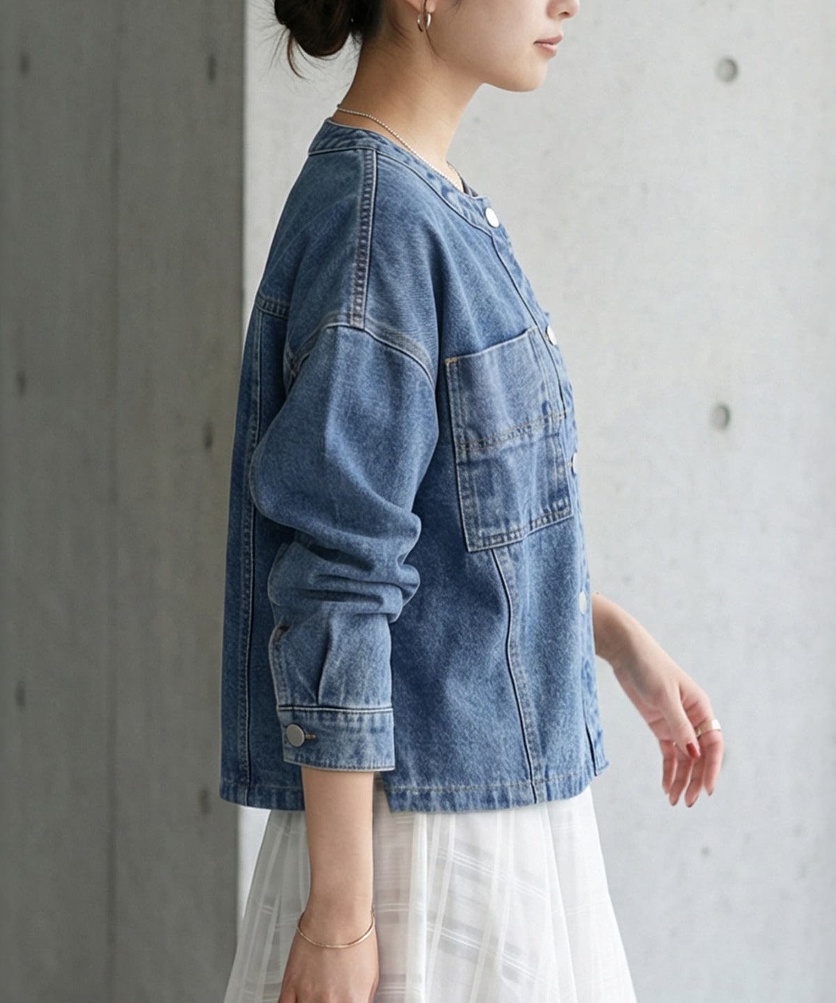 着用イメージ 163cm ライトブルー