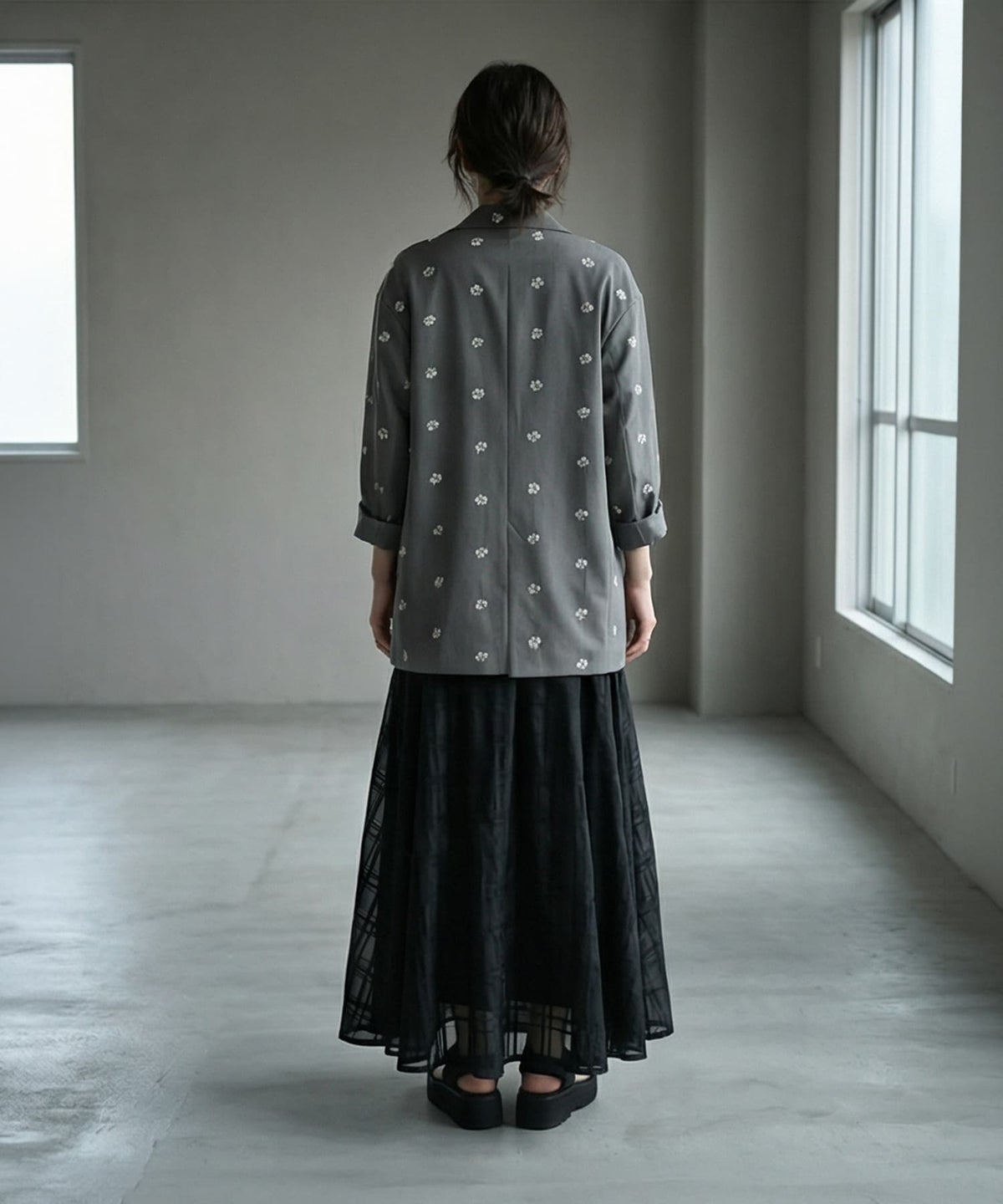 着用イメージ 170cm グレー