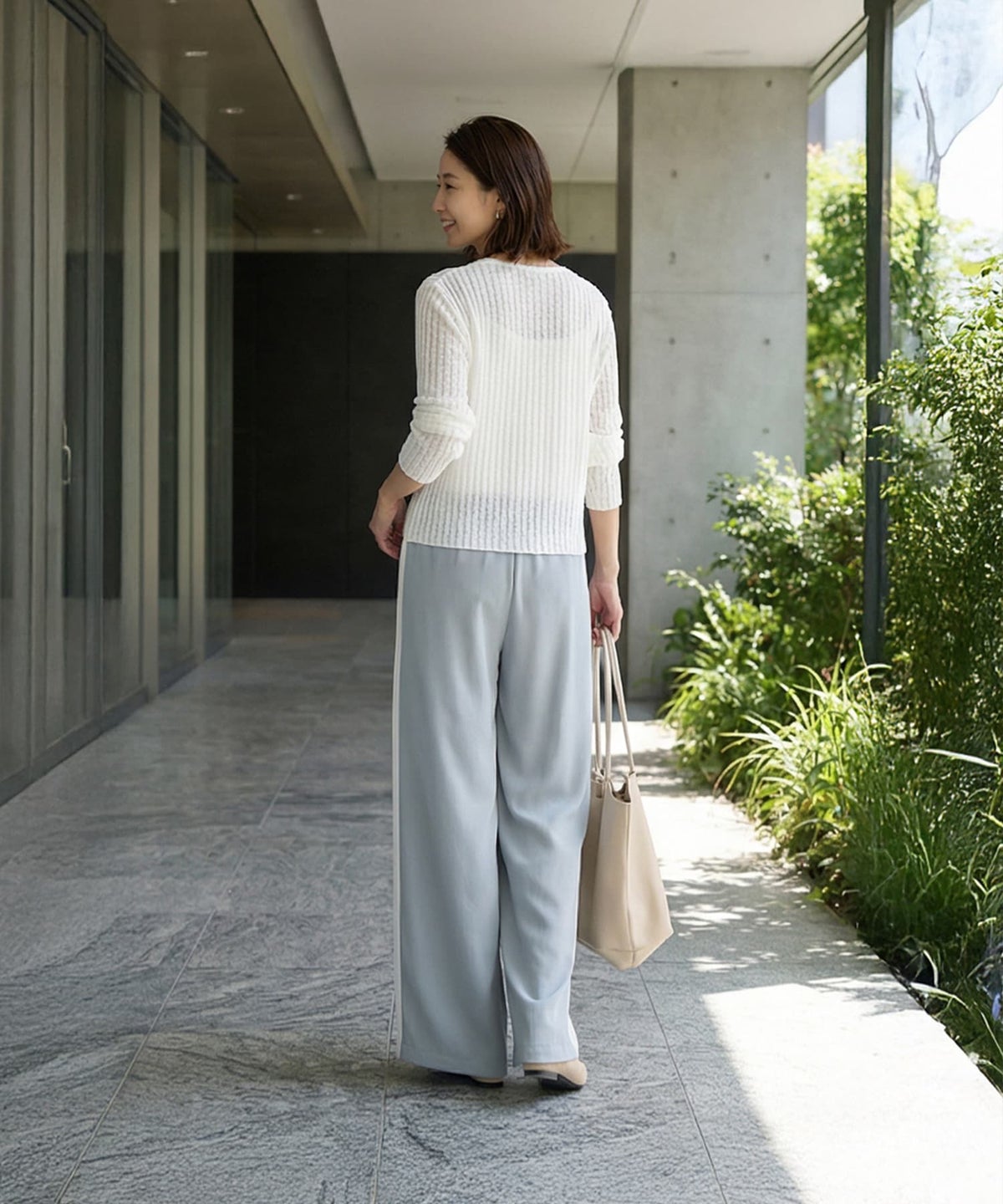 着用イメージ 163cm アイボリー