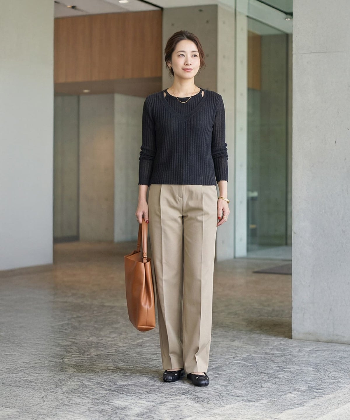 着用イメージ 163cm ブラック