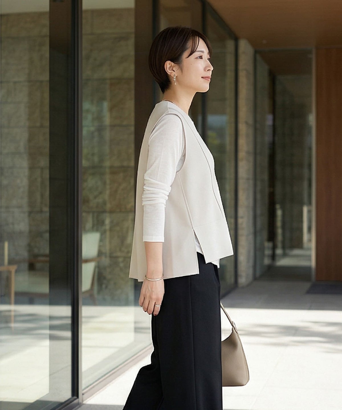 着用イメージ 163cm エクリュ